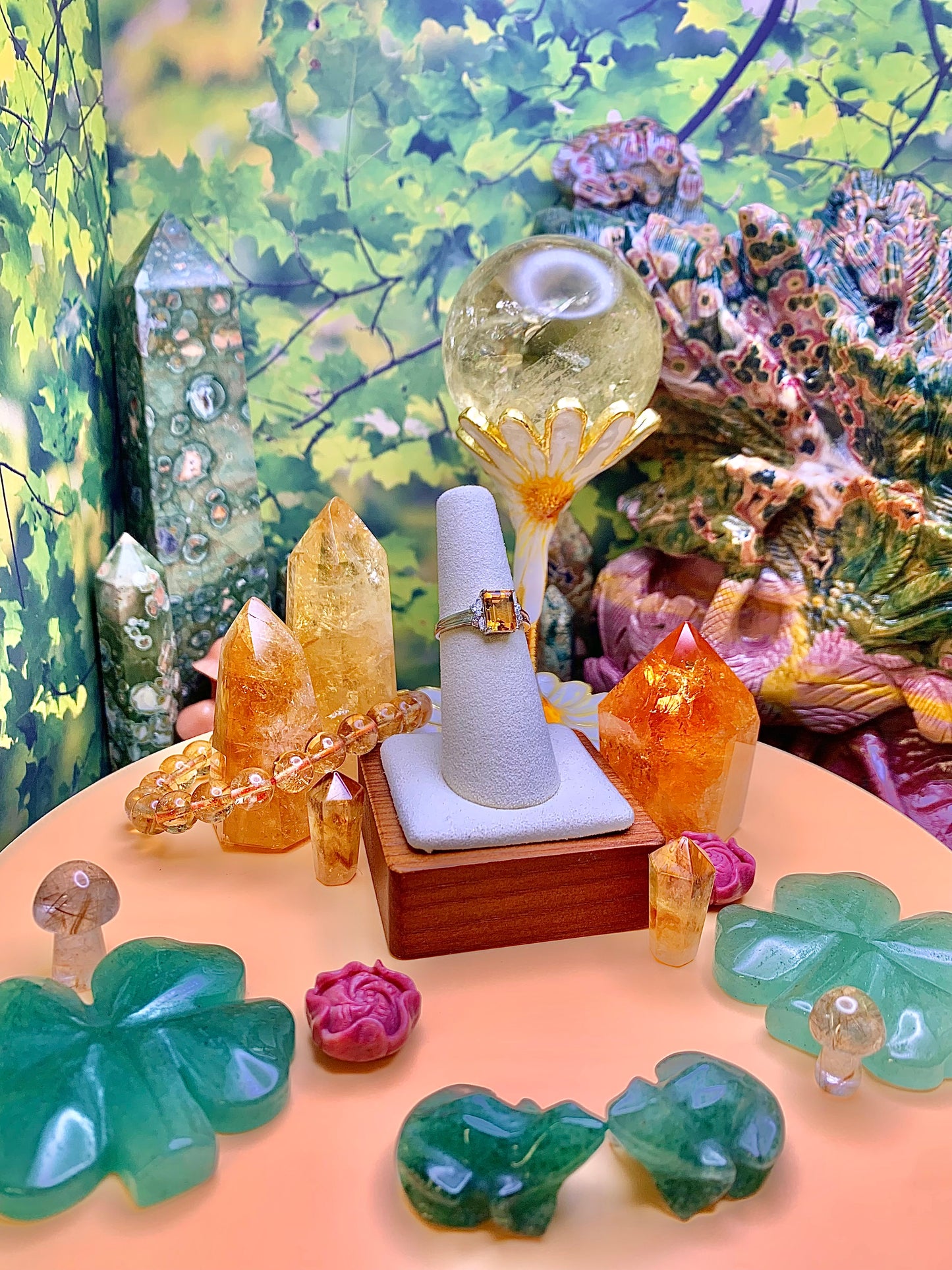 Citrine Emerald Cut Ring set I’m Sterling Silver