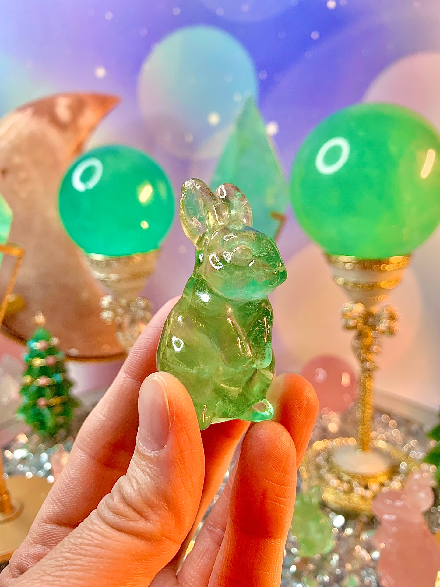 Green Fluorite Bunny Carving