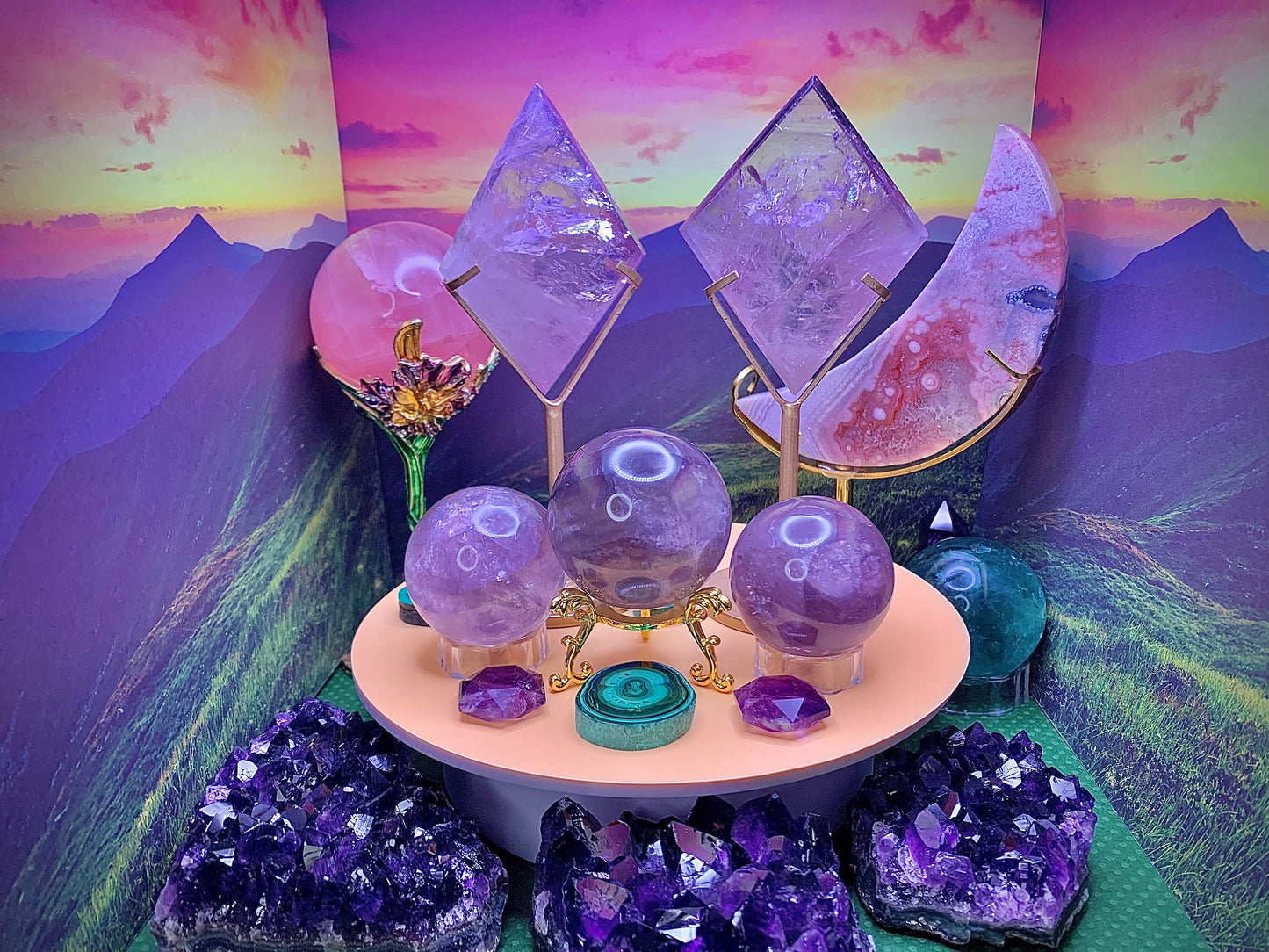 Fluorite with Mica Sphere (Medium/Left)