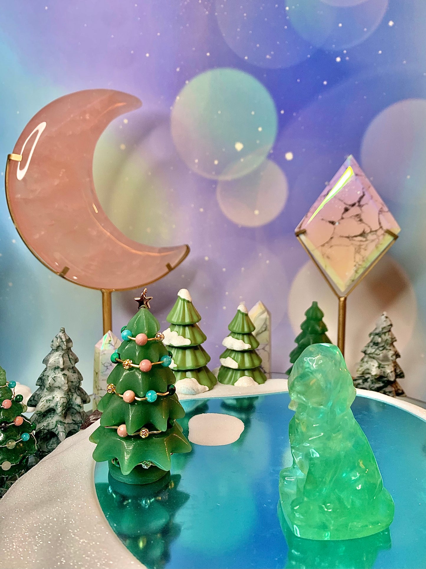 Green Fluorite Dog Carving