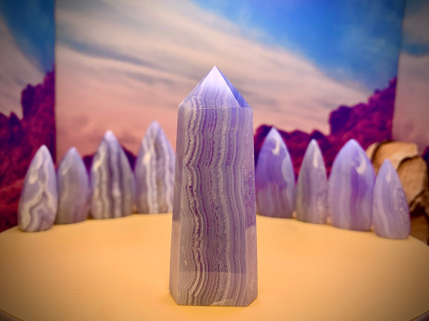 Blue Lace Agate Tower