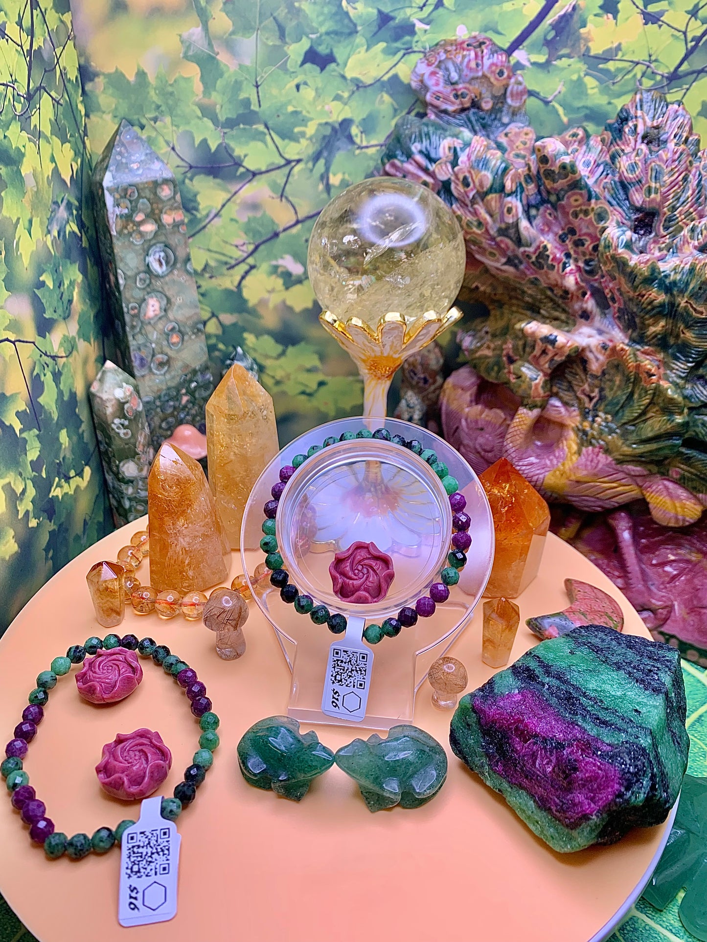 Ruby Zoizite Mini Faceted Bracelet 6mm