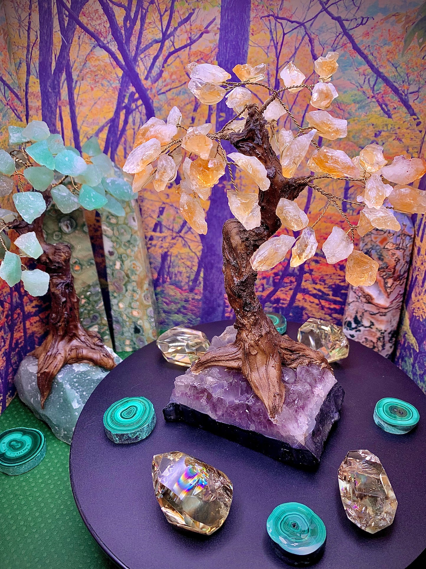 Brazilian Citrine Chip Tree on Amethyst Base