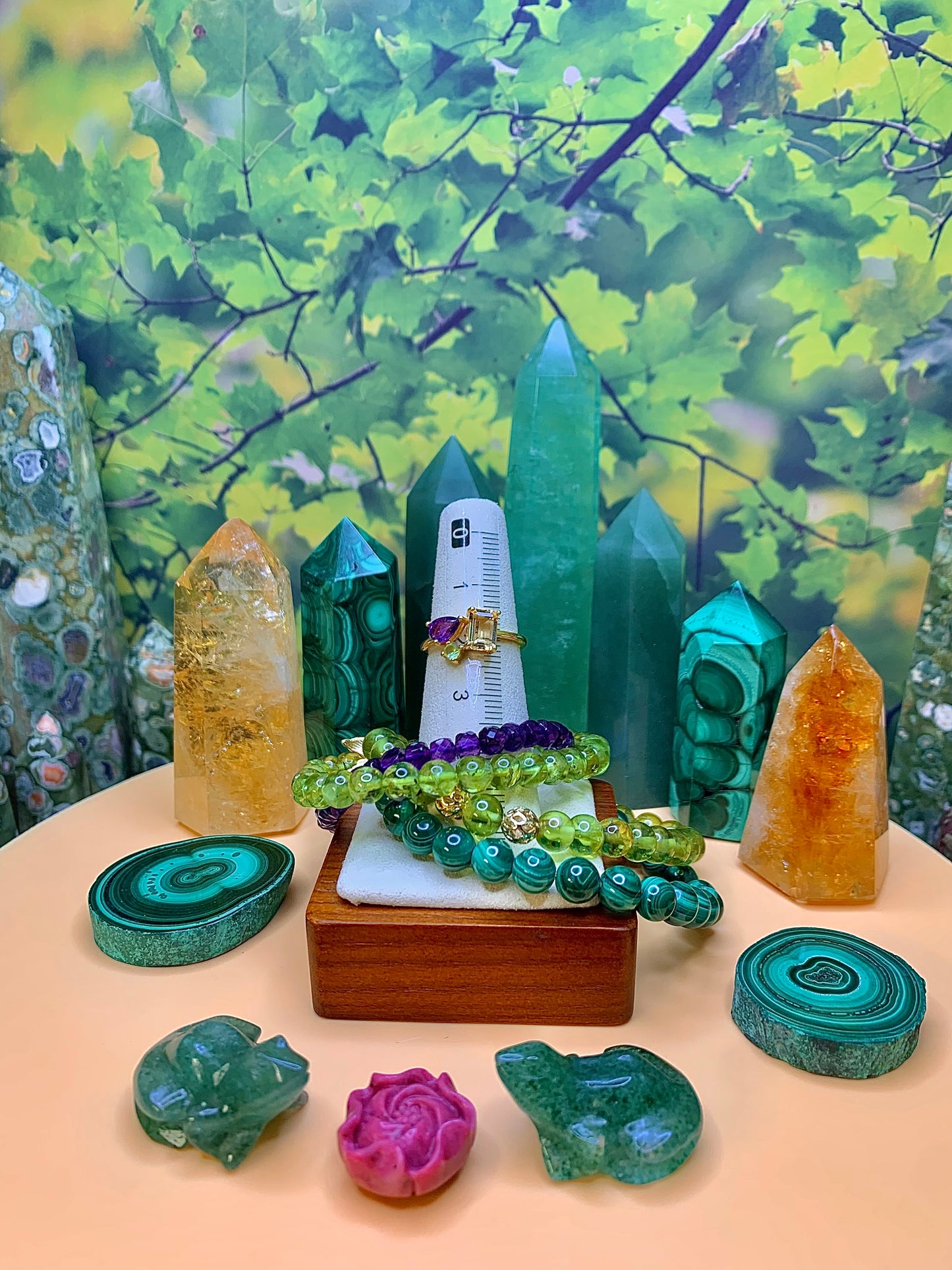 Amethyst, Citrine, Peridot 18k Gold Plated Ring