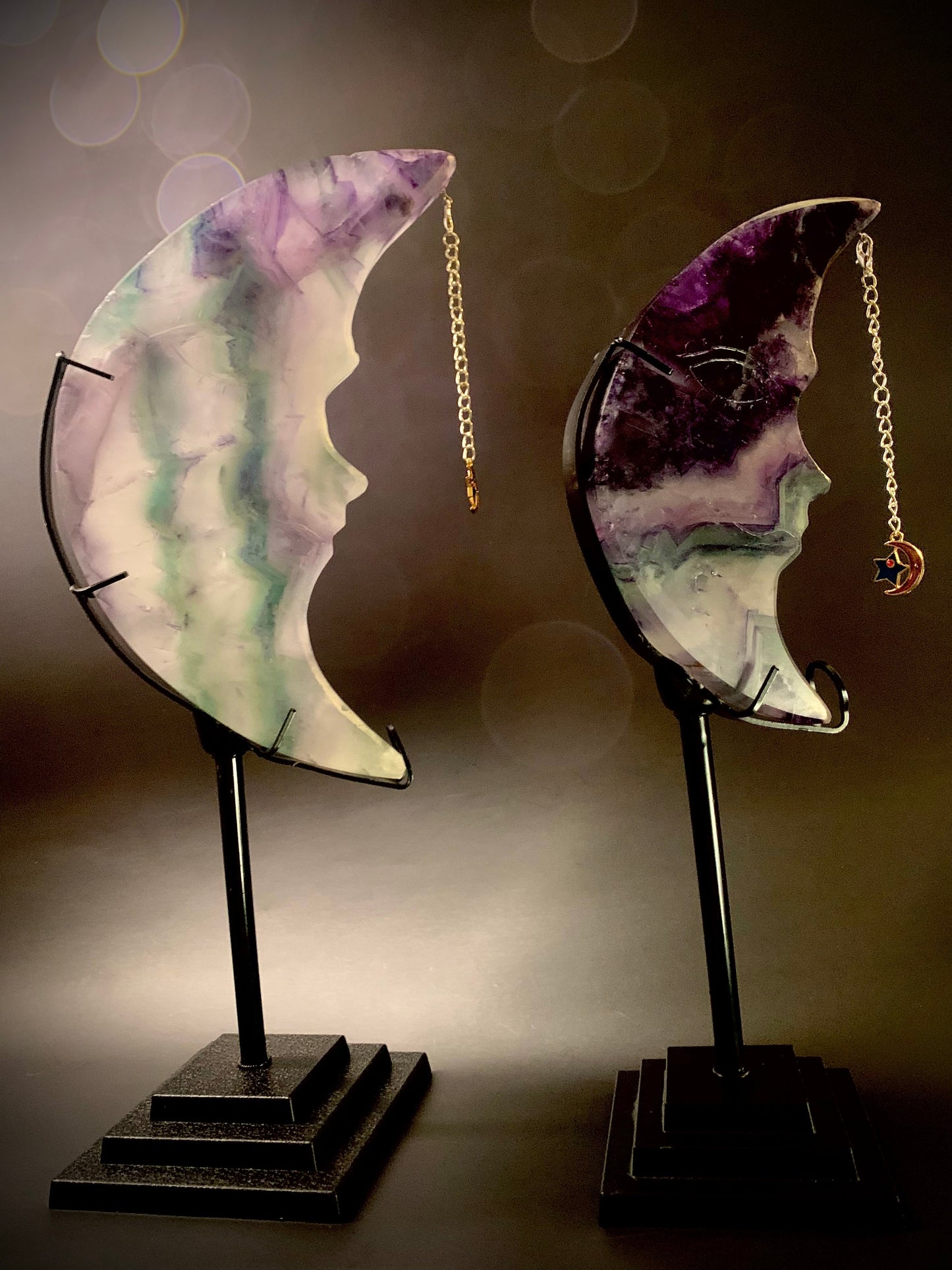 Fluorite Moon 🌙 on Stand (Large)