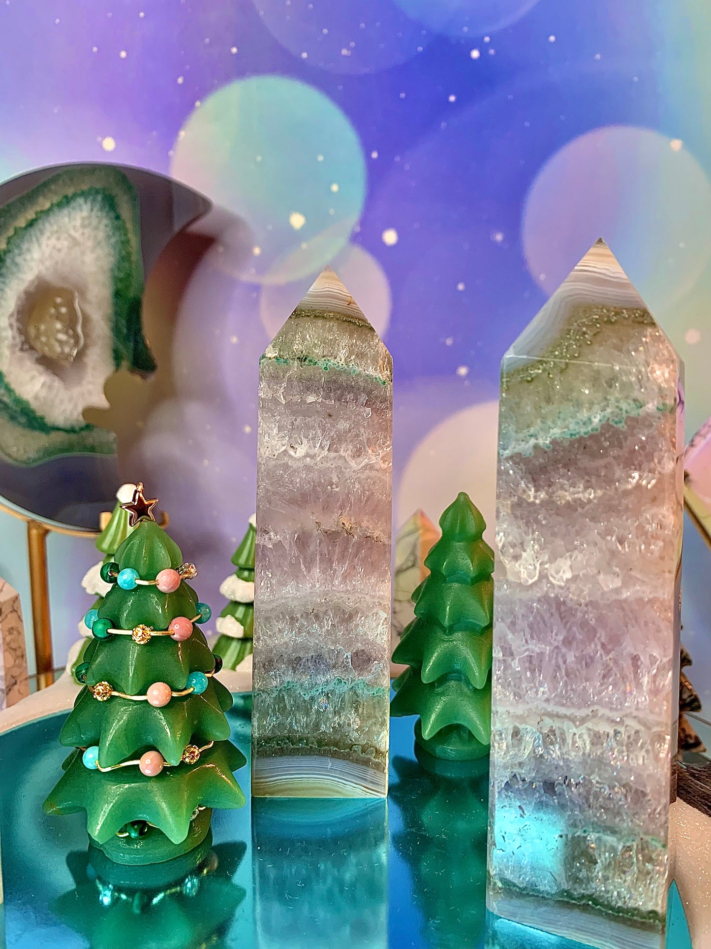 Amethyst Agate Druzy Tower