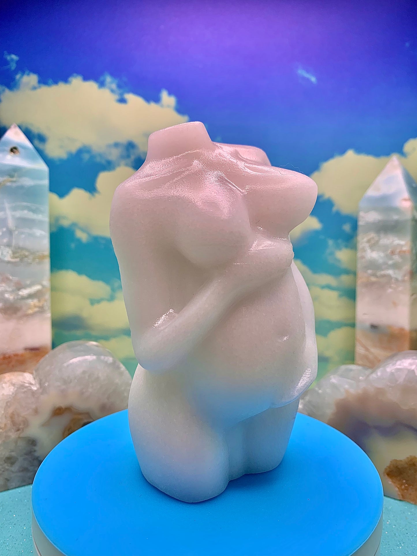 White Jade Pregnant Goddess