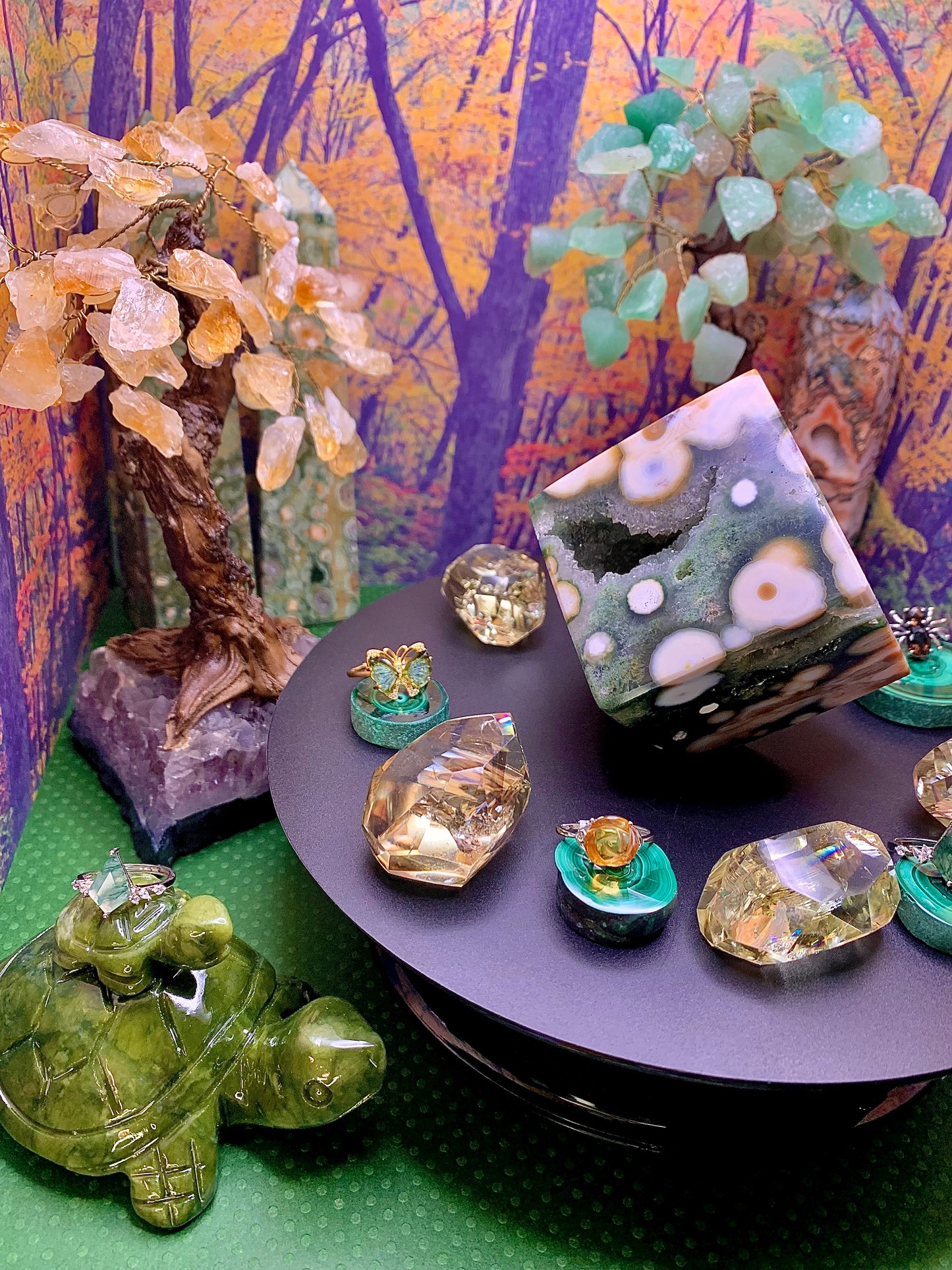 8th Vein Ocean Jasper Floating Cube