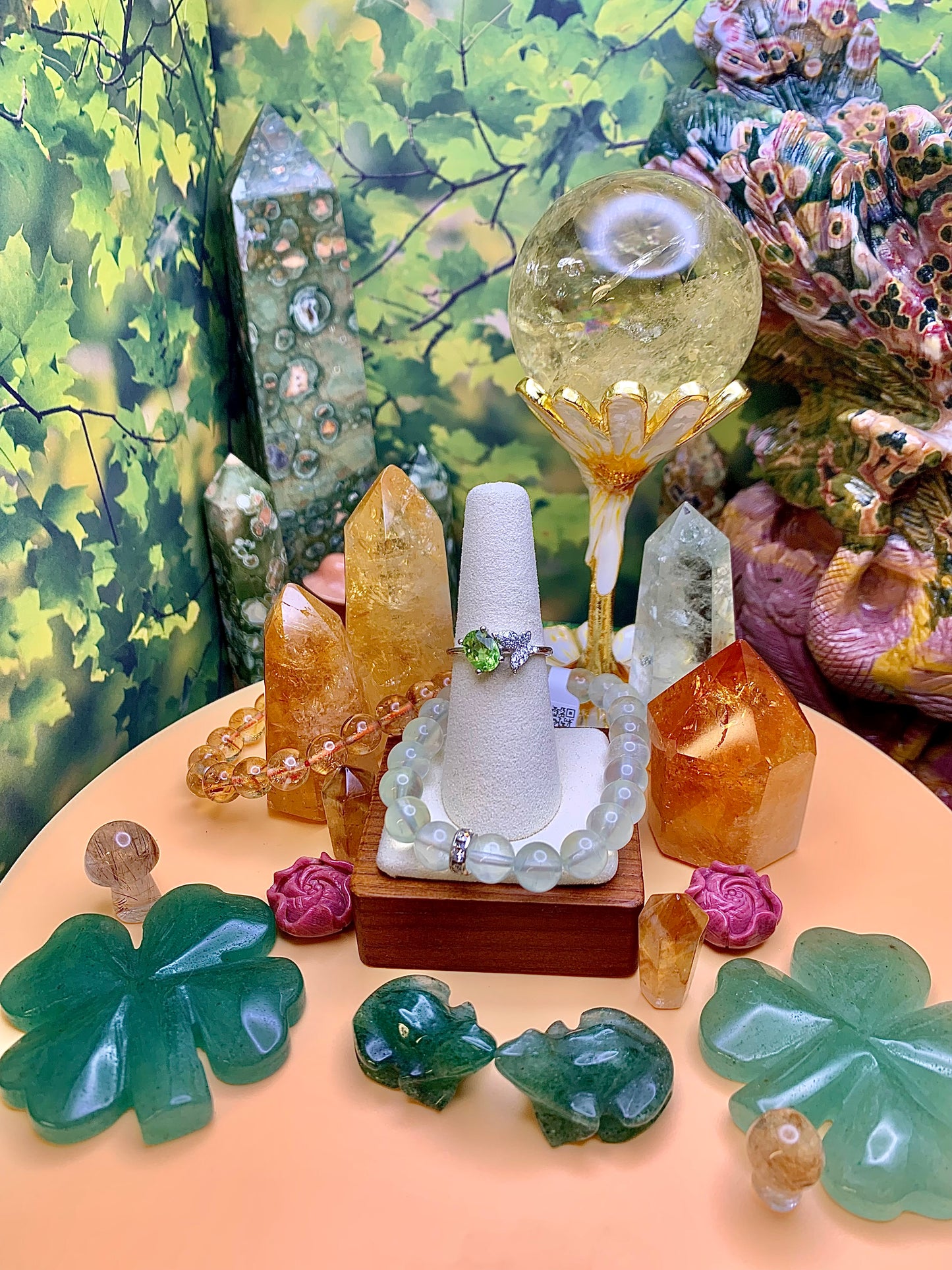 Peridot Oval Cut Ring with Zirconia Butterfly Detail set in Sterling Silver