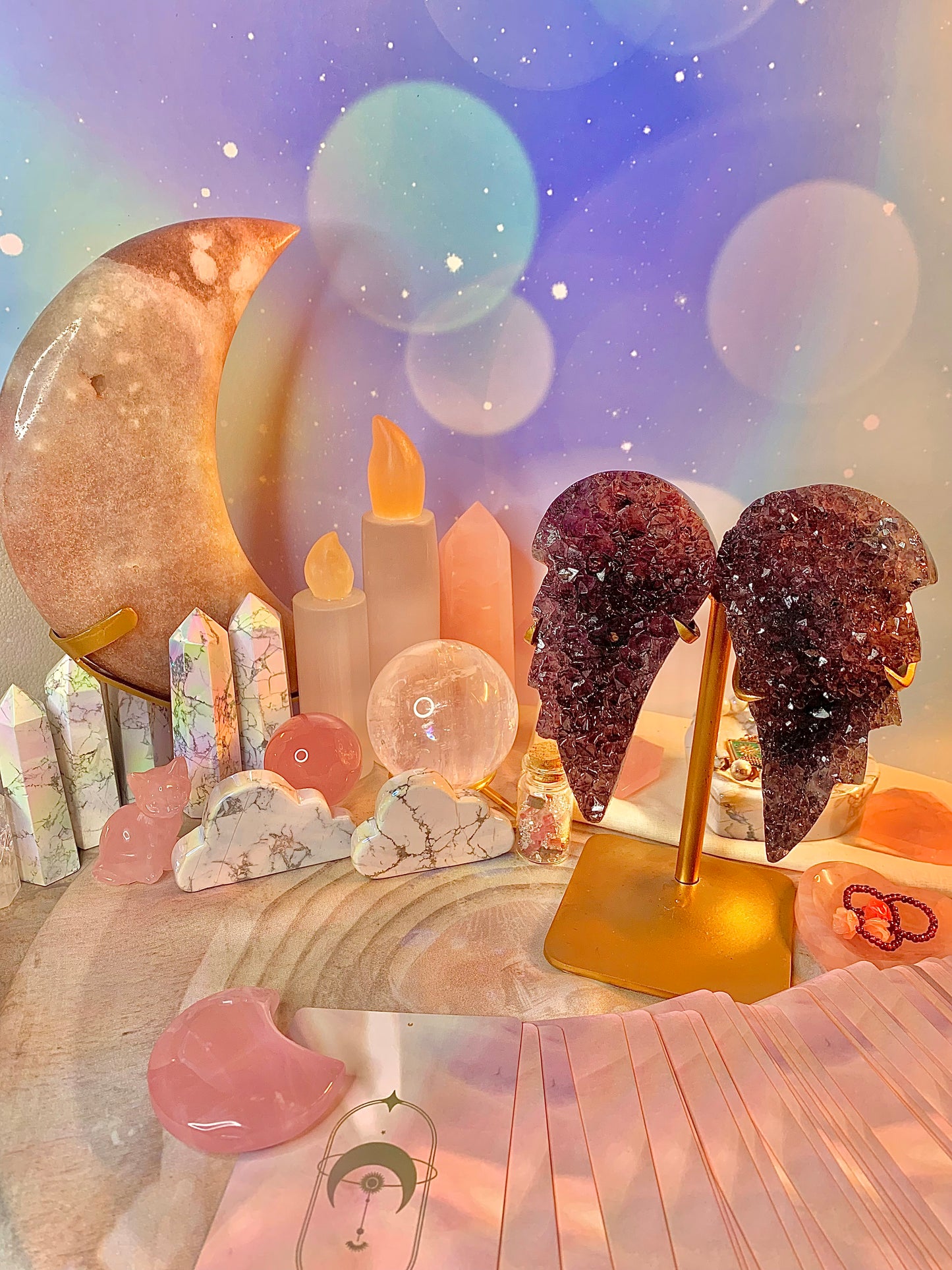 Amethyst Angel Wings on Stand