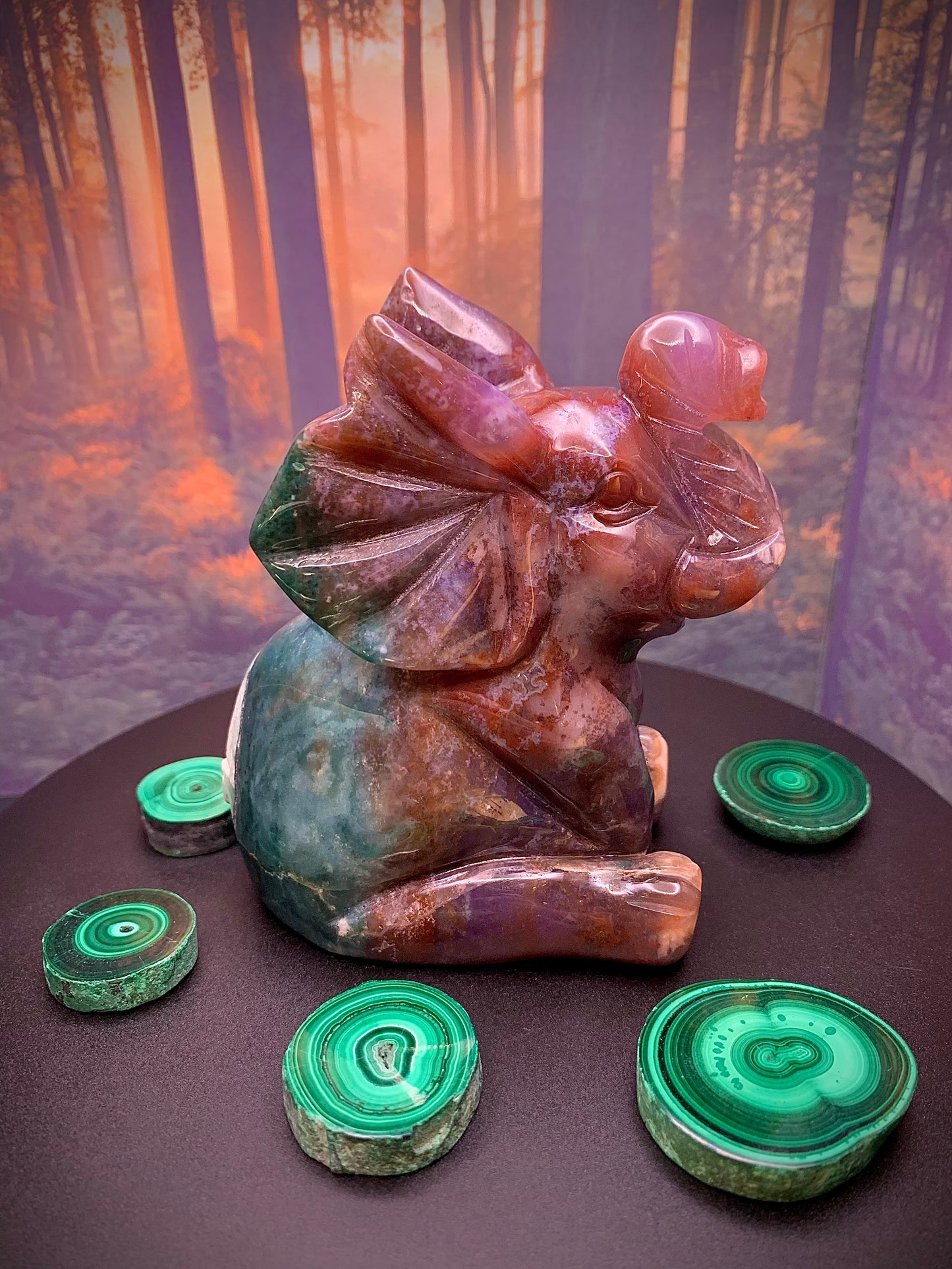 Ocean Jasper Playful Sitting Elephant 🐘