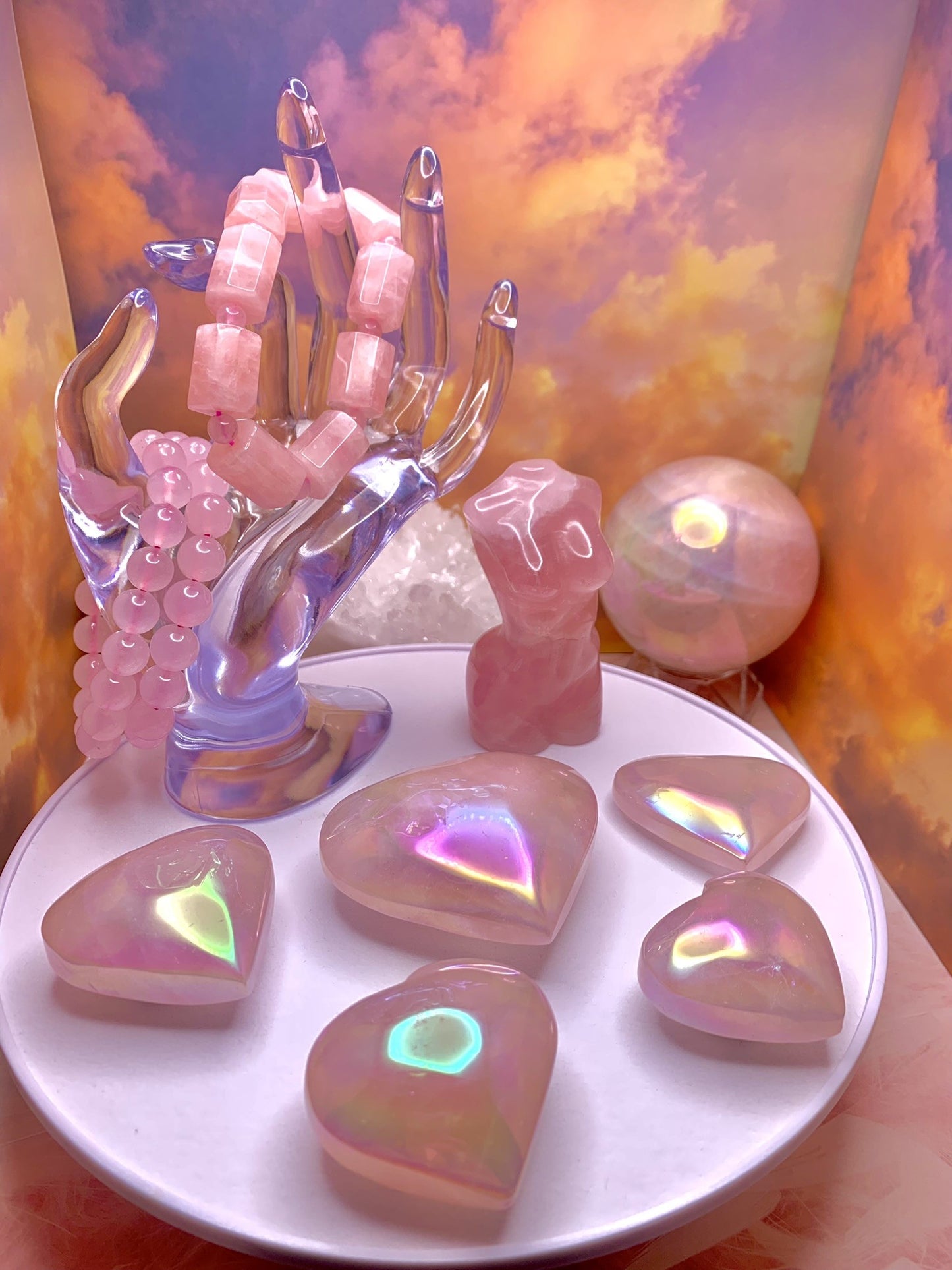 Aura Rose Quartz Sphere (Large)