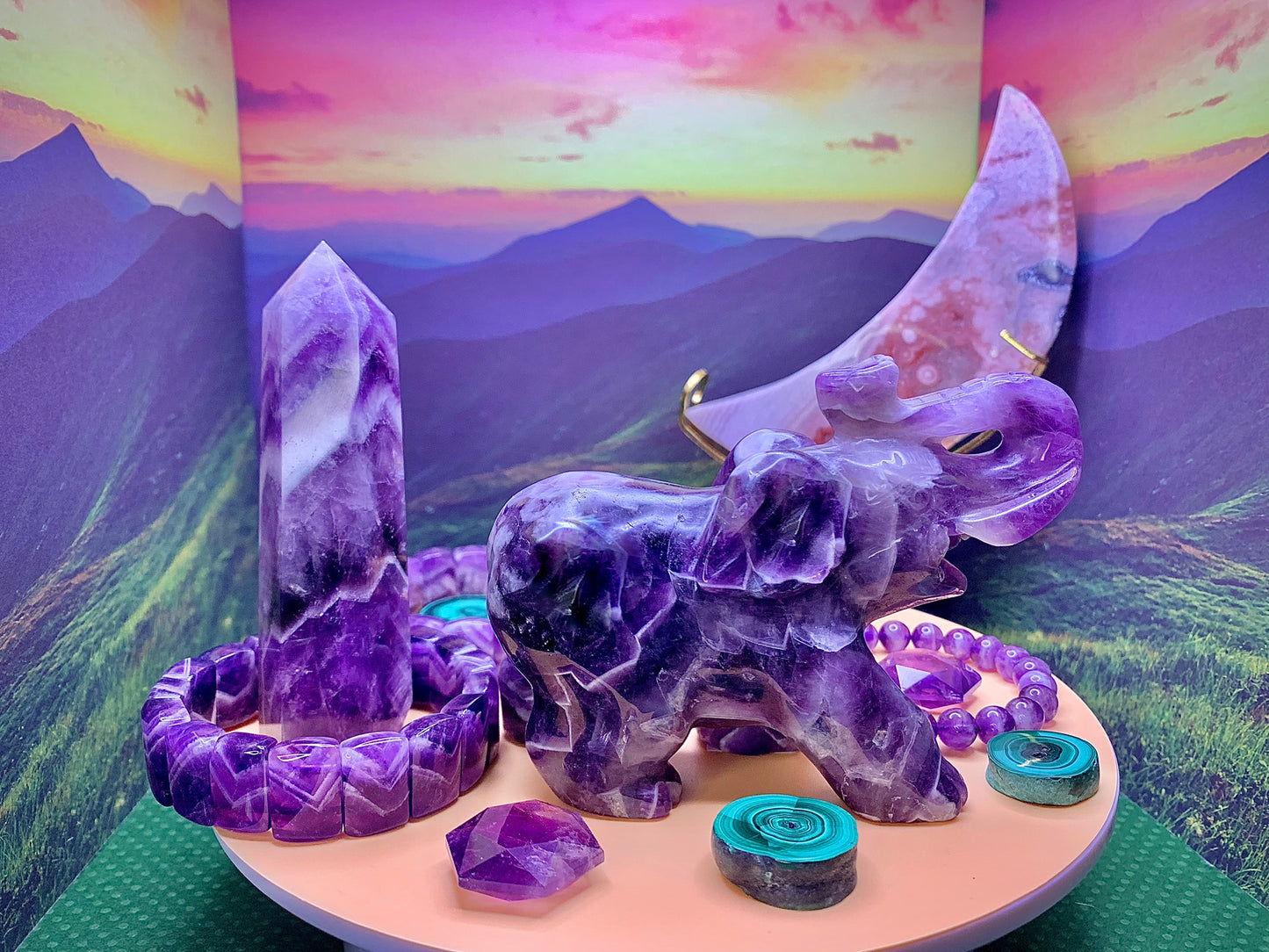Dream Amethyst Elephant Carving 🐘