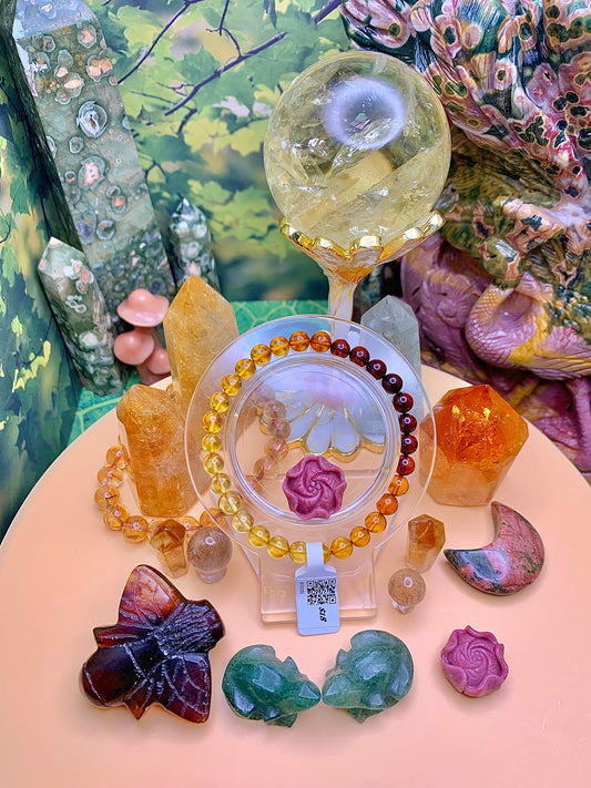 Amber Round Bead Ombre 6.5mm