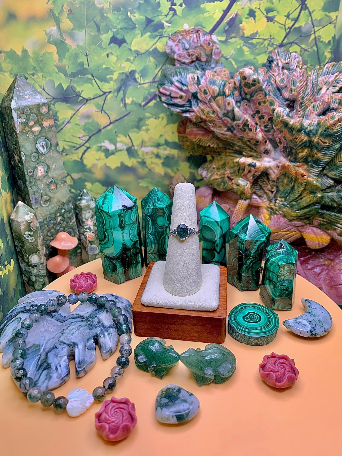 Moss Agate Oval Cut set in Sterling Silver