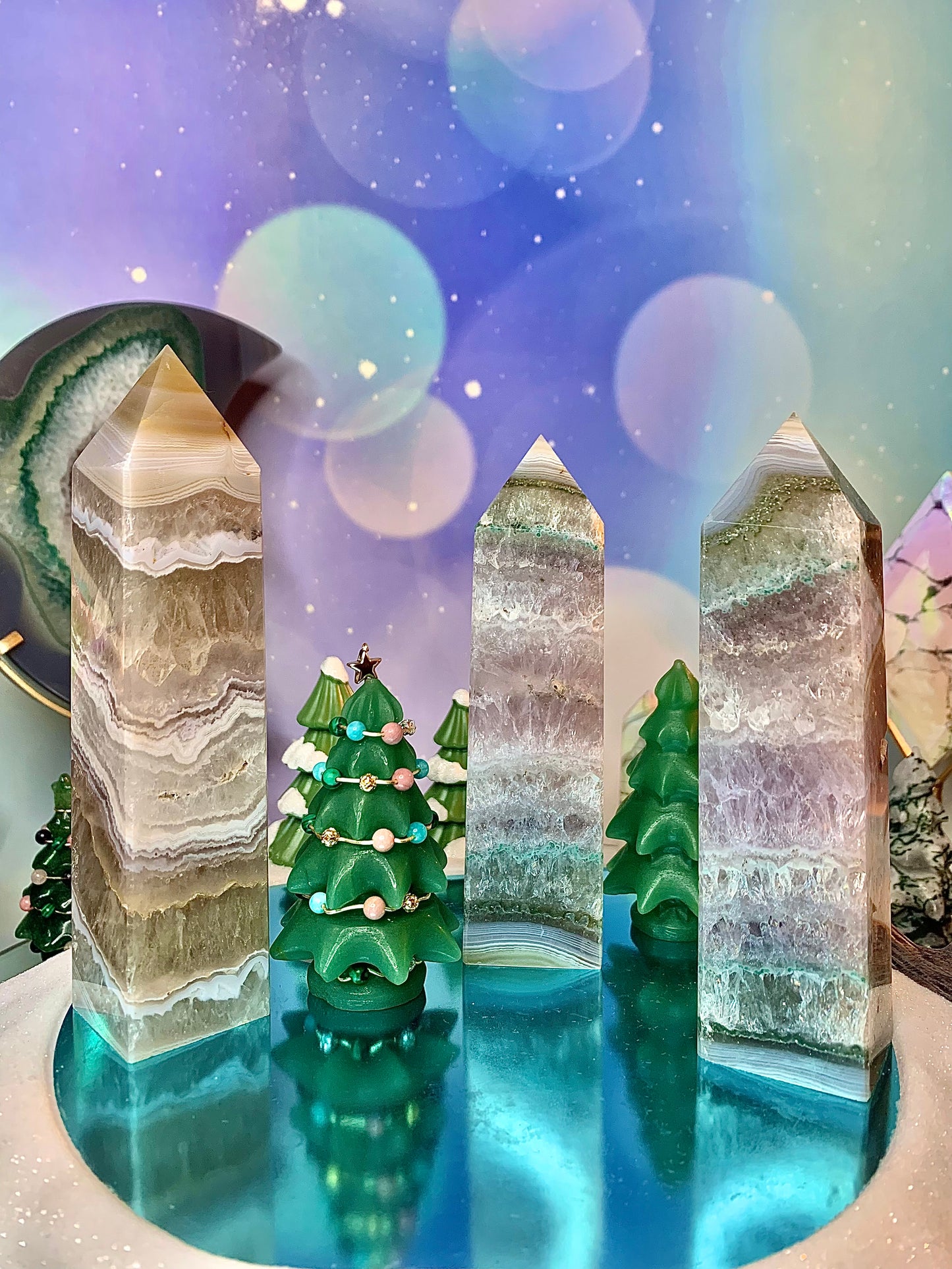 Amethyst Agate Druzy Tower