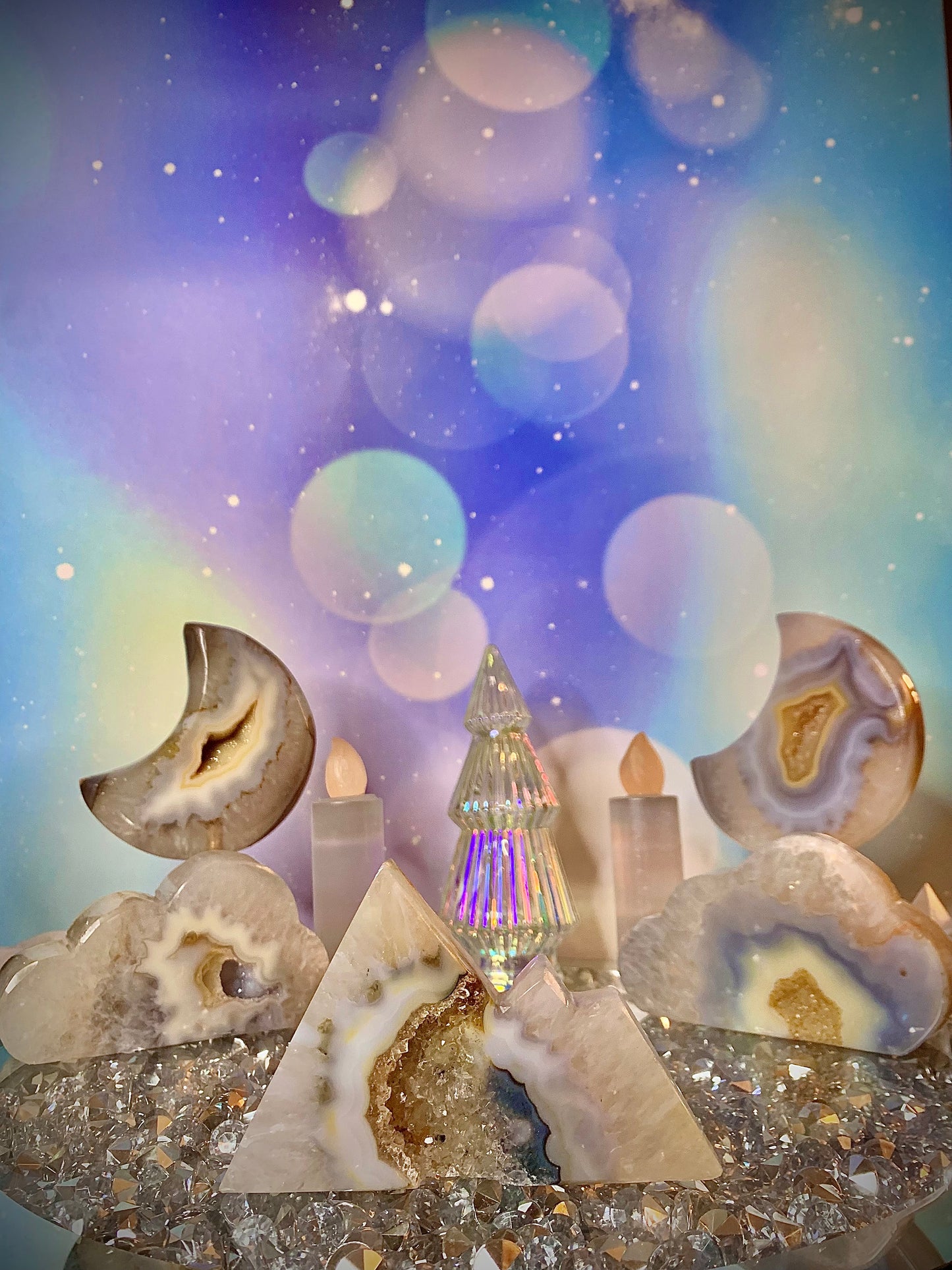 Druzy Agate Mountain Carving