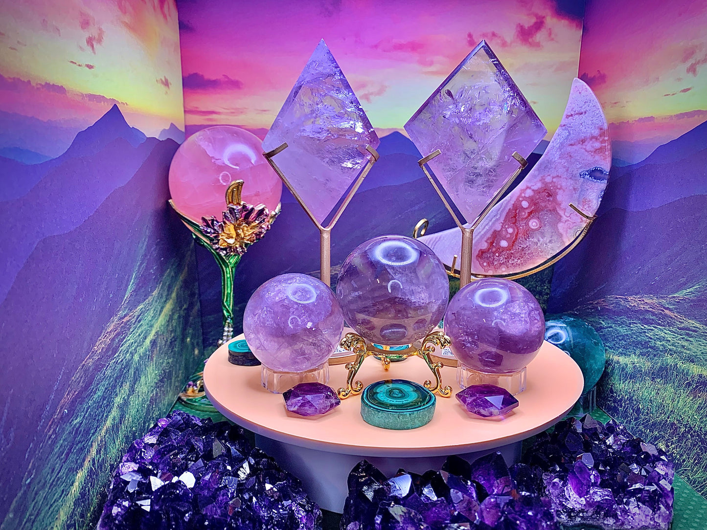 Fluorite with Mica Sphere (Medium/Left)