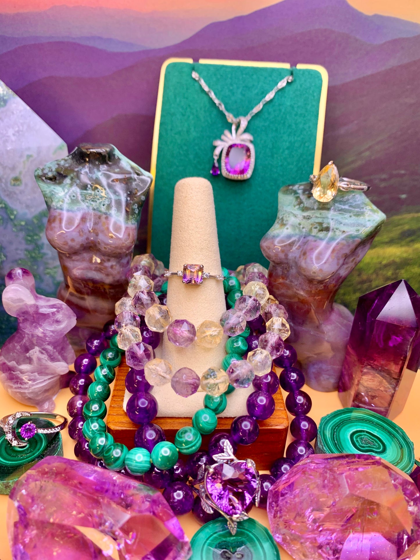 Ametrine Ring (Square) in Sterling Silver