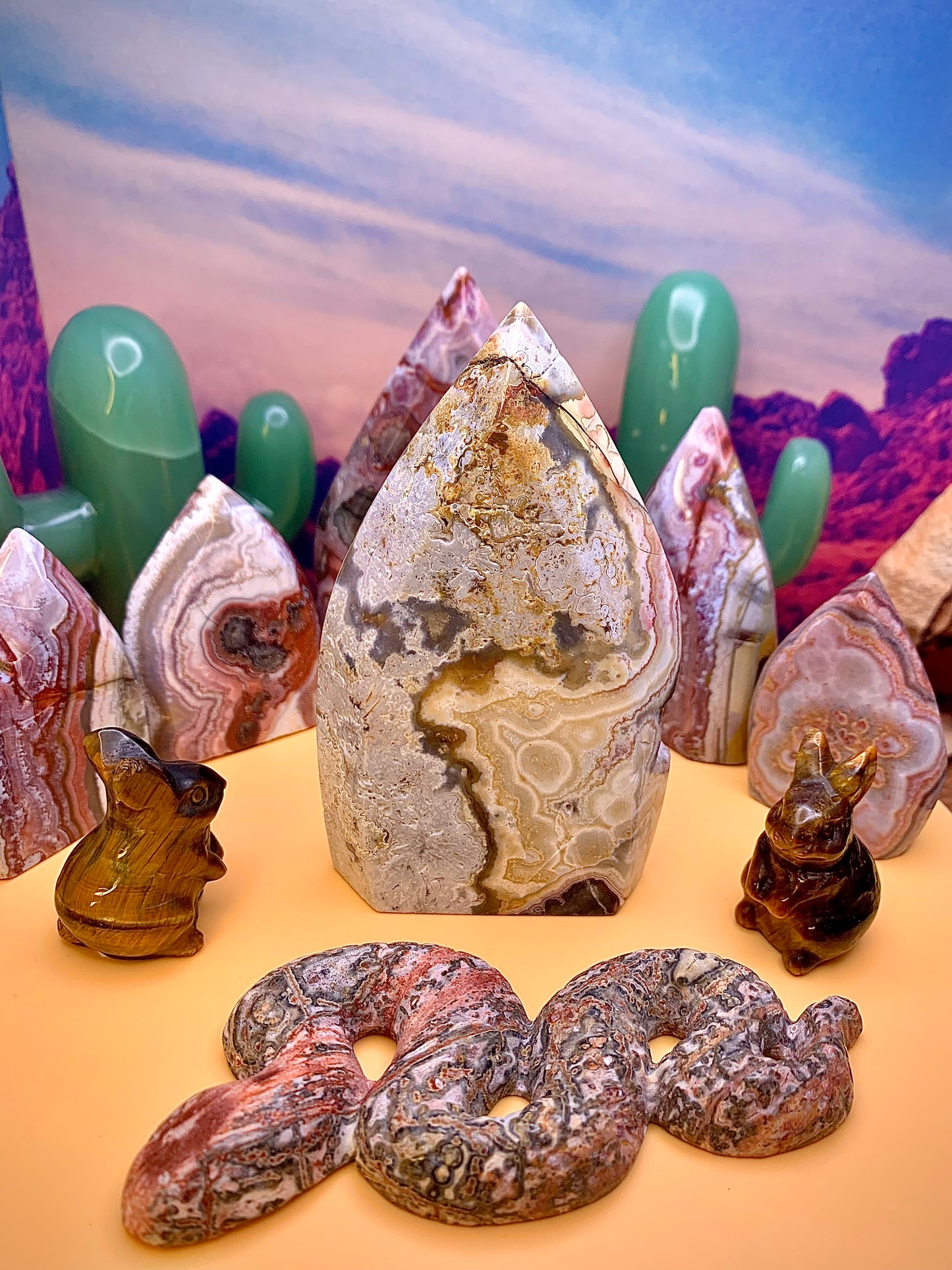 Mexican Agate Druzy Flame 🔥 Freeform