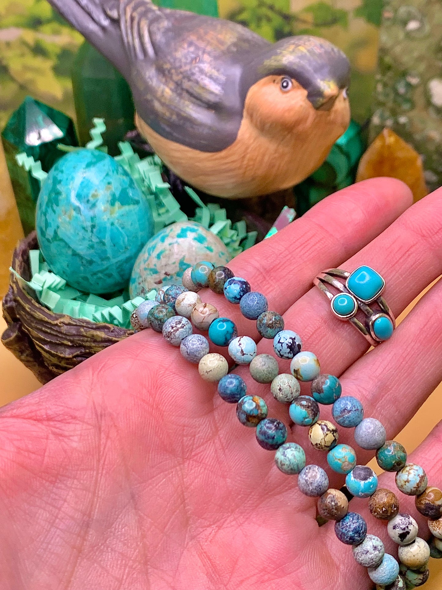 Turquoise Mini Round Bead Bracelet 5.5-6mm