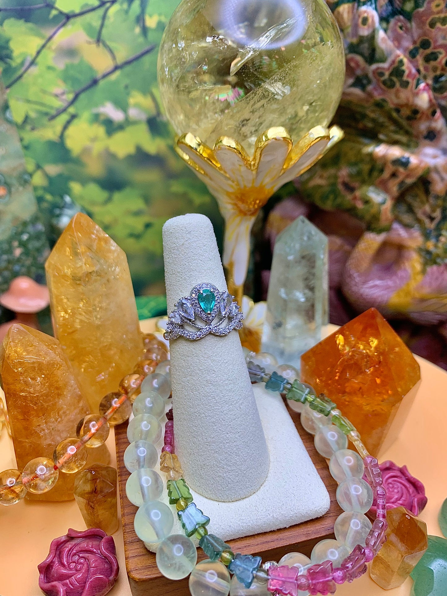 Emerald Tiara ๐ Ring set in Sterling Silver