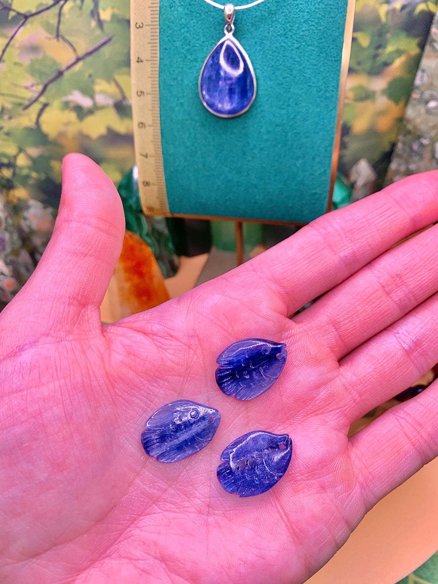 Blue Kyanite Carved Fish Pendant/Charm