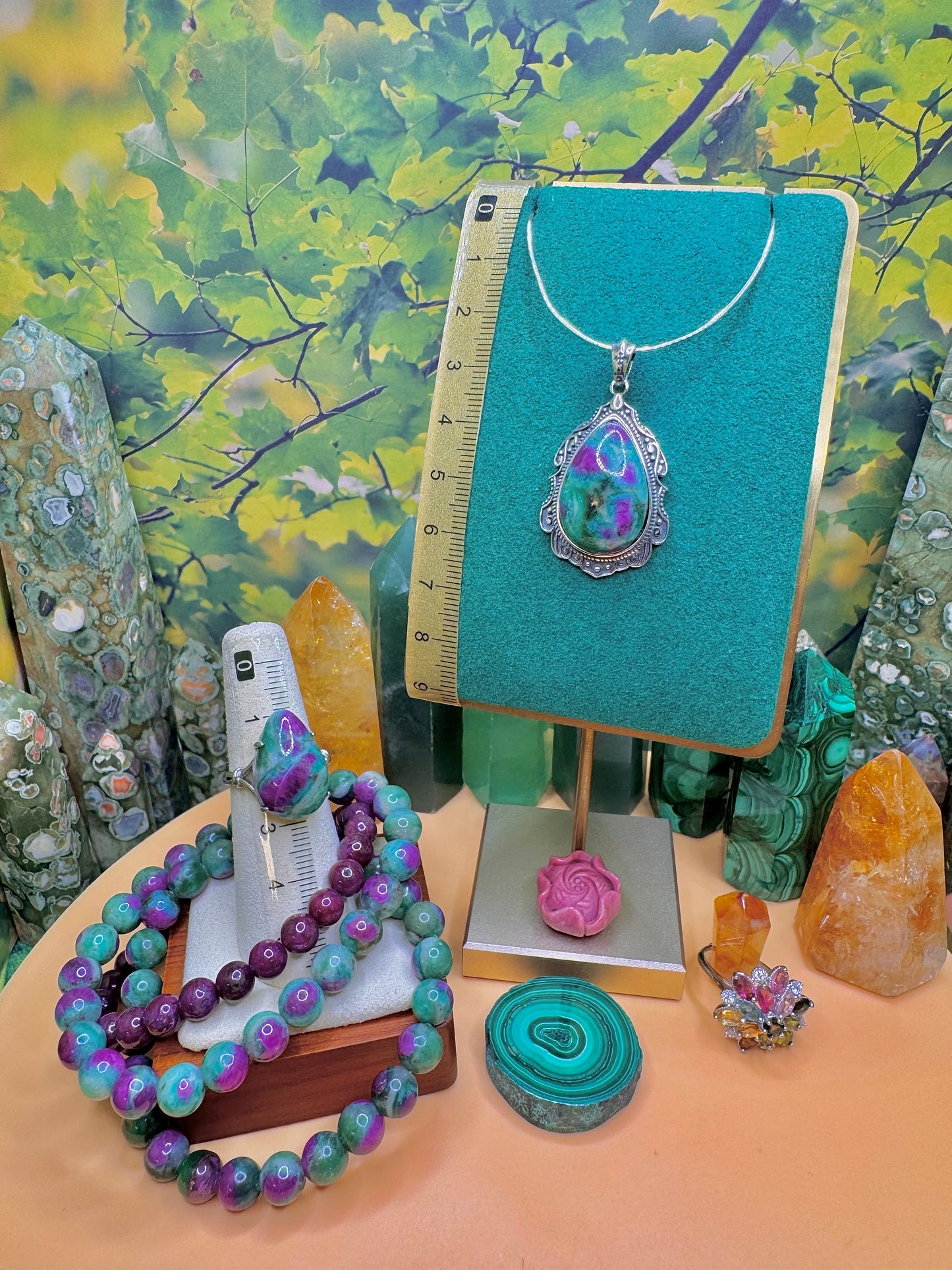 Ruby Fuchsite Pendant .925 Silver (Vintage Style)