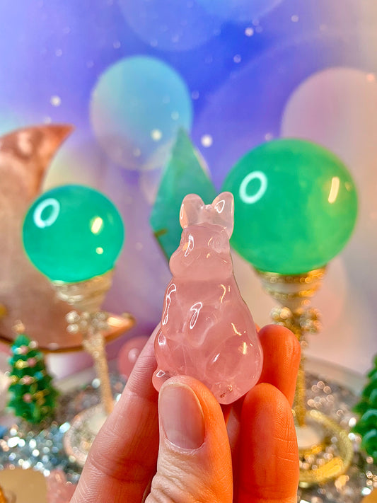Rose Quartz Bunny Carving (HQ*)