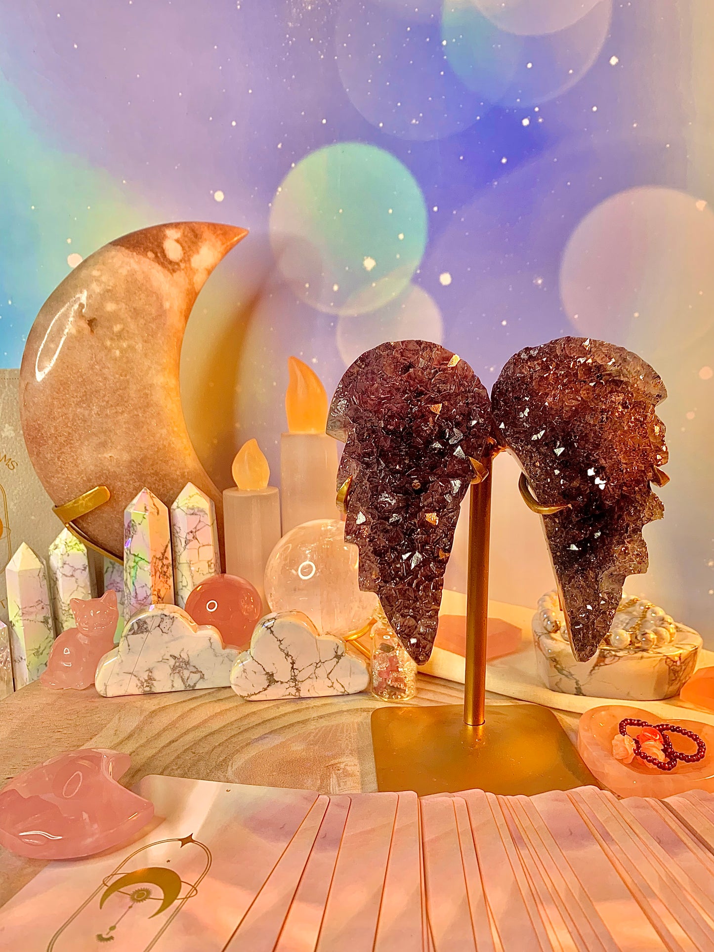 Amethyst Angel Wings on Stand