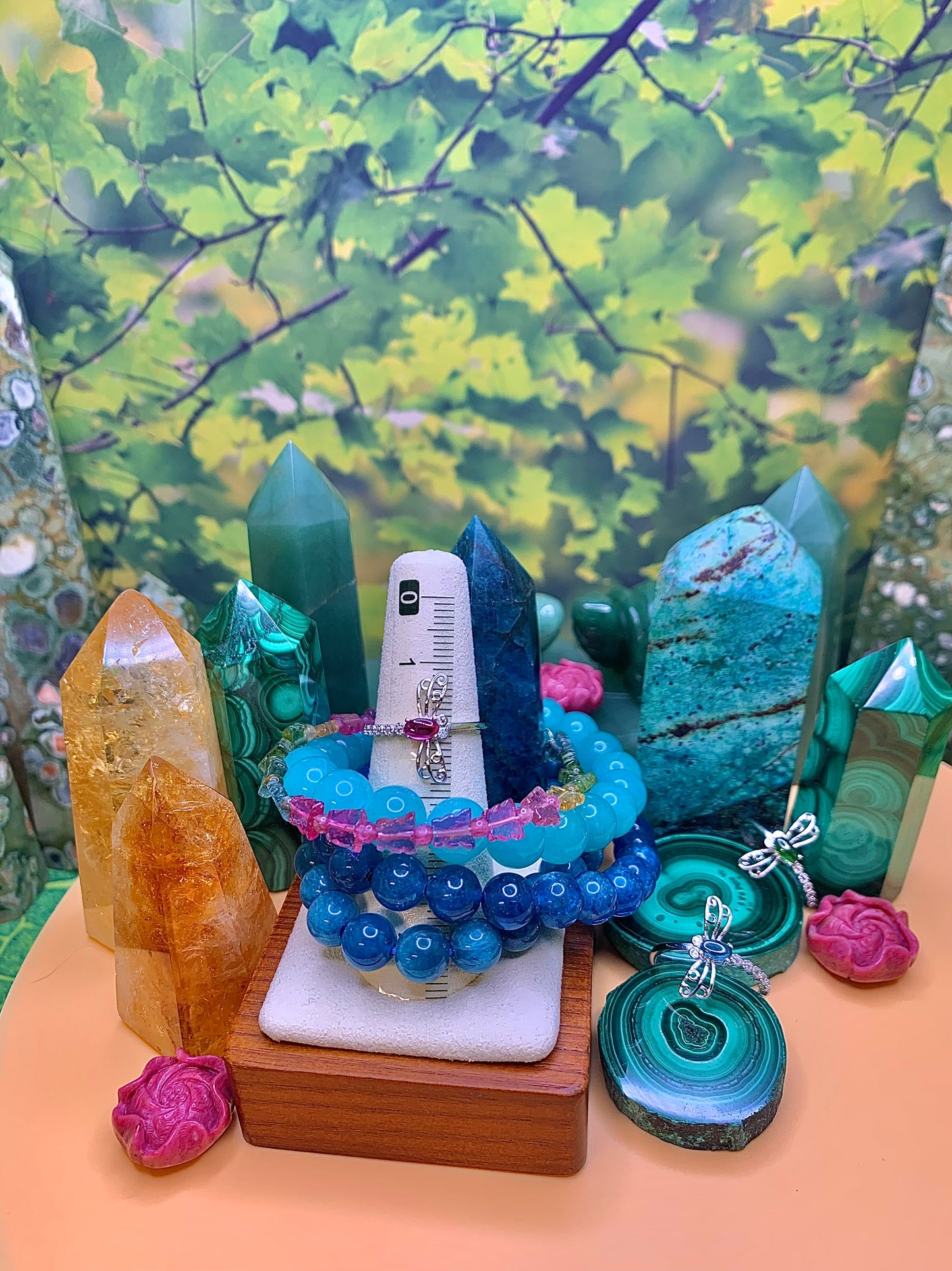 Dainty Pink Tourmaline Dragonfly Ring in Sterling Silver