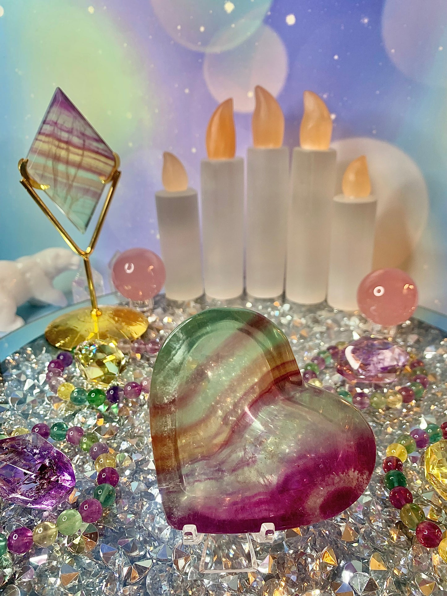 Candy 🍭 Fluorite Heart Shape Bowl