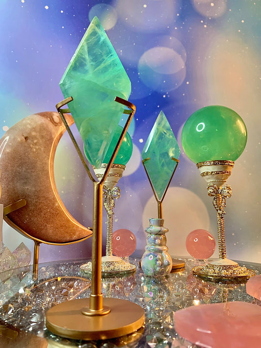 Baja Blast Fluorite Diamond on Stand