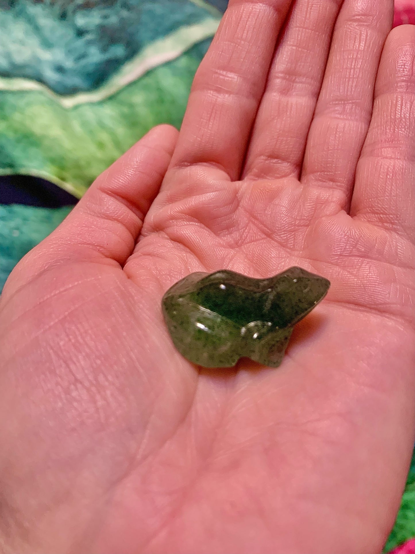 Green Strawberry Quartz Frog Carving