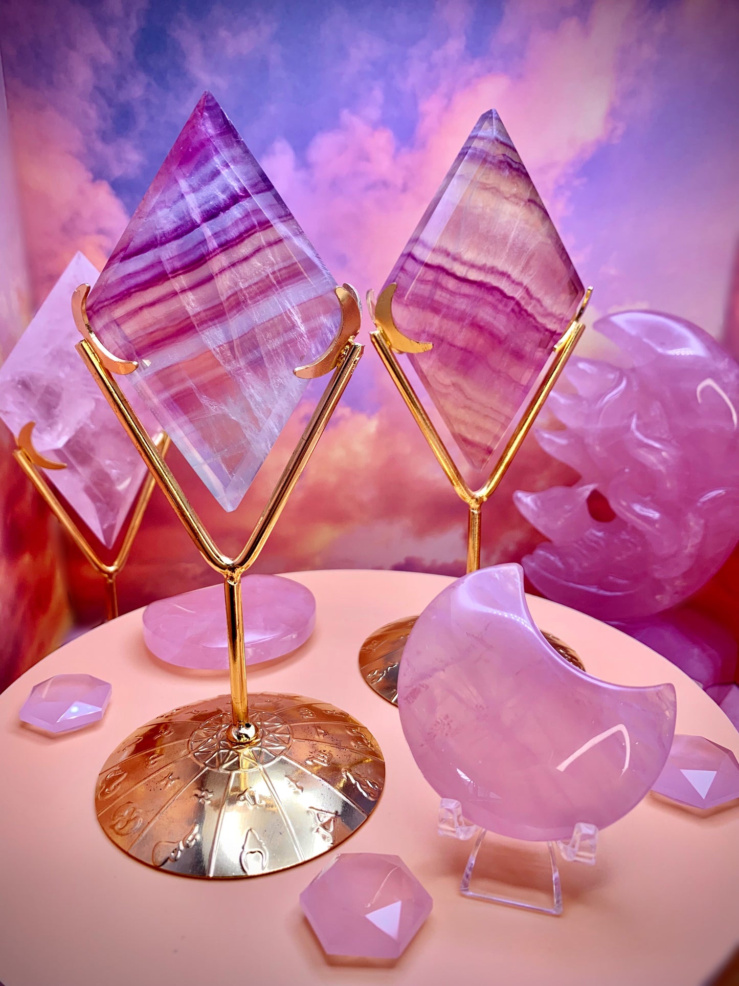 Candy 🍭 Fluorite Diamond on Stand (Multi-Colored)