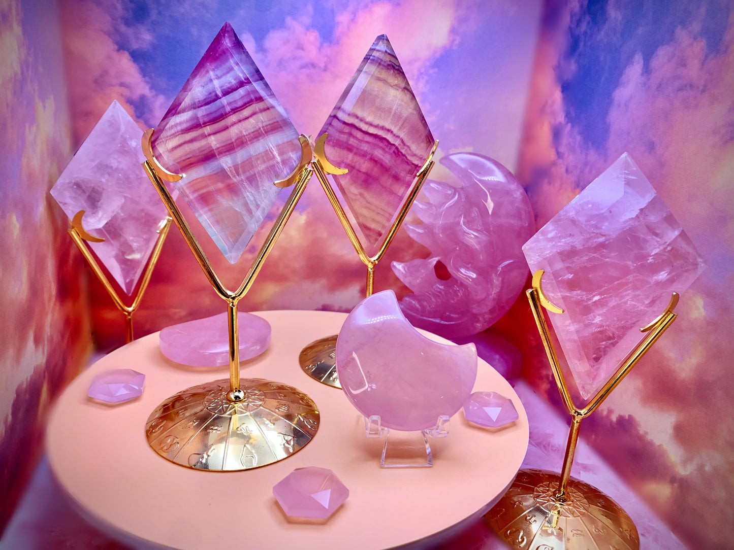 Candy 🍭 Fluorite Diamond on Stand (Multi-Colored)