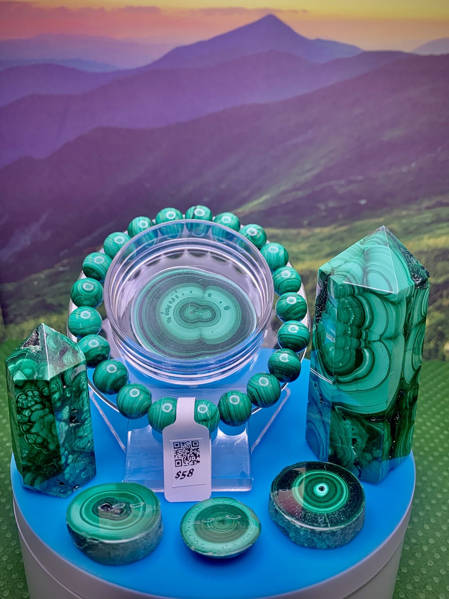 Malachite 9-10mm Bracelet (HQ*)