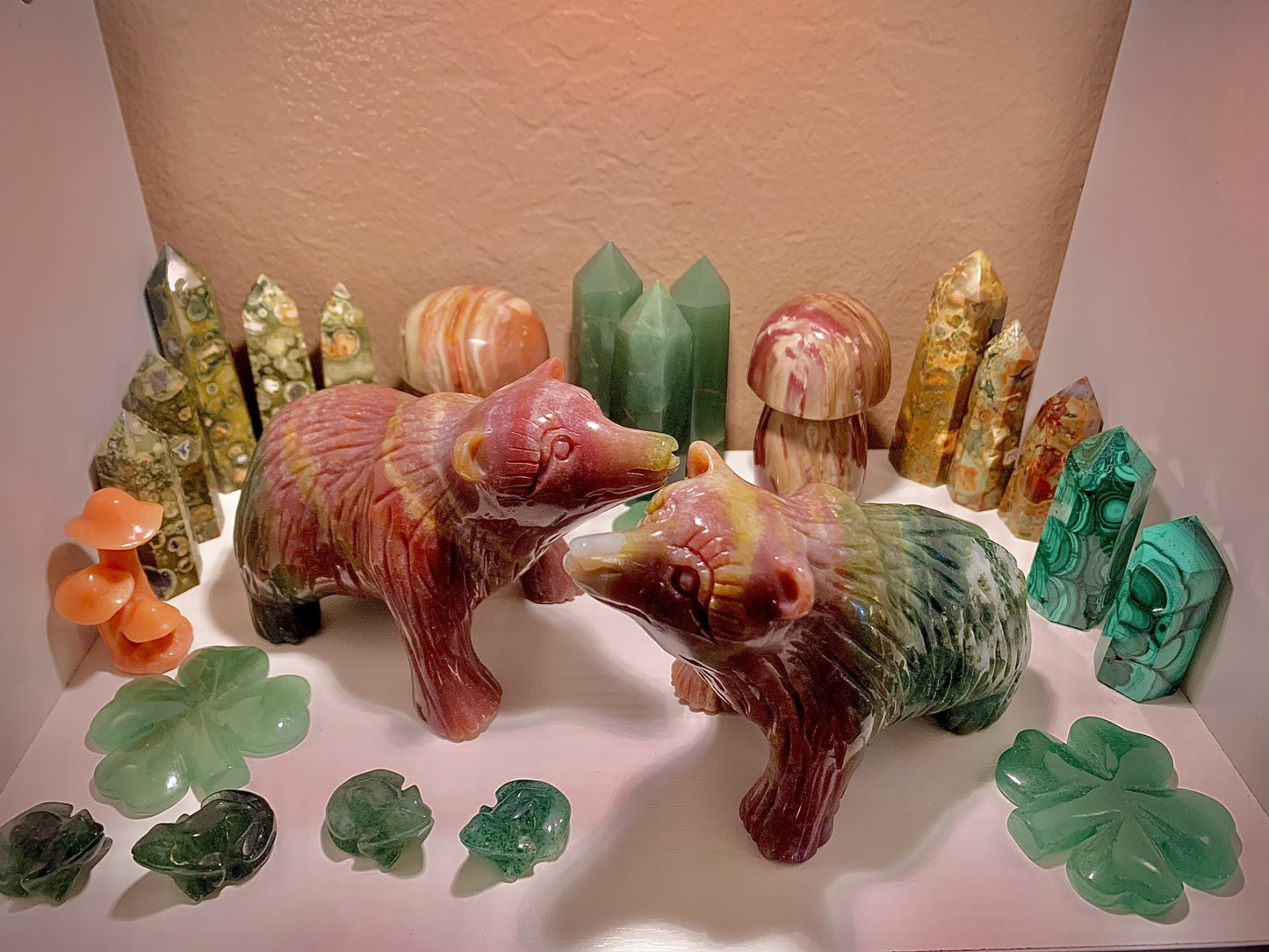 Ocean Jasper Bear Carving (Larger)