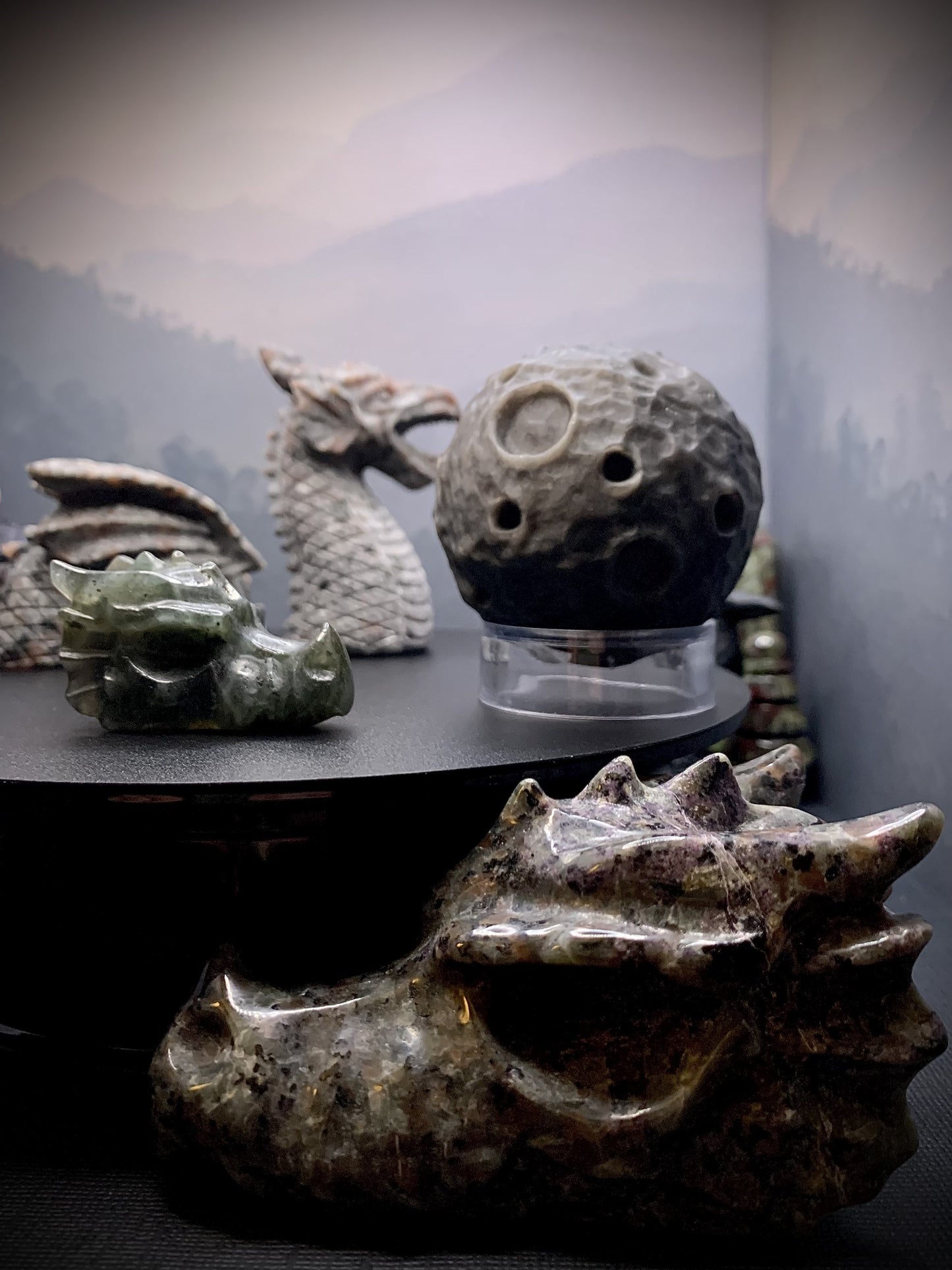 Sliver Sheen Obsidian Moon Sphere