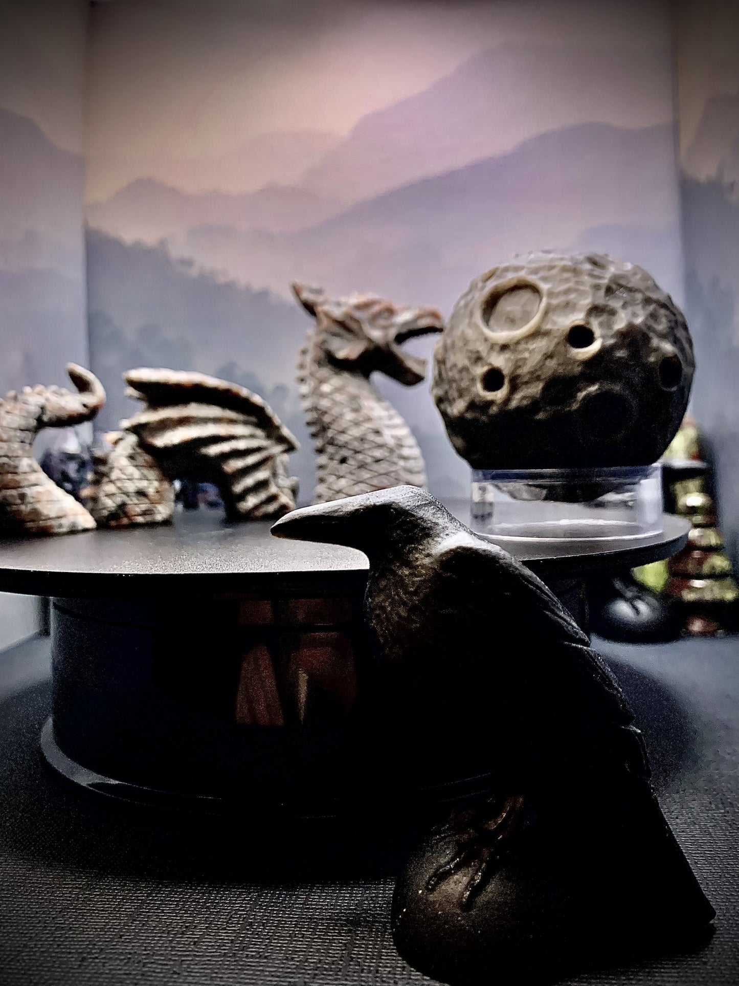 Sliver Sheen Obsidian Moon Sphere