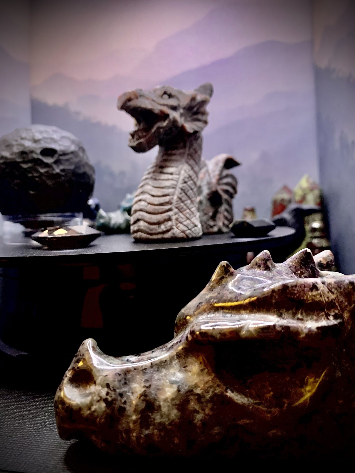 Sliver Sheen Obsidian Moon Sphere