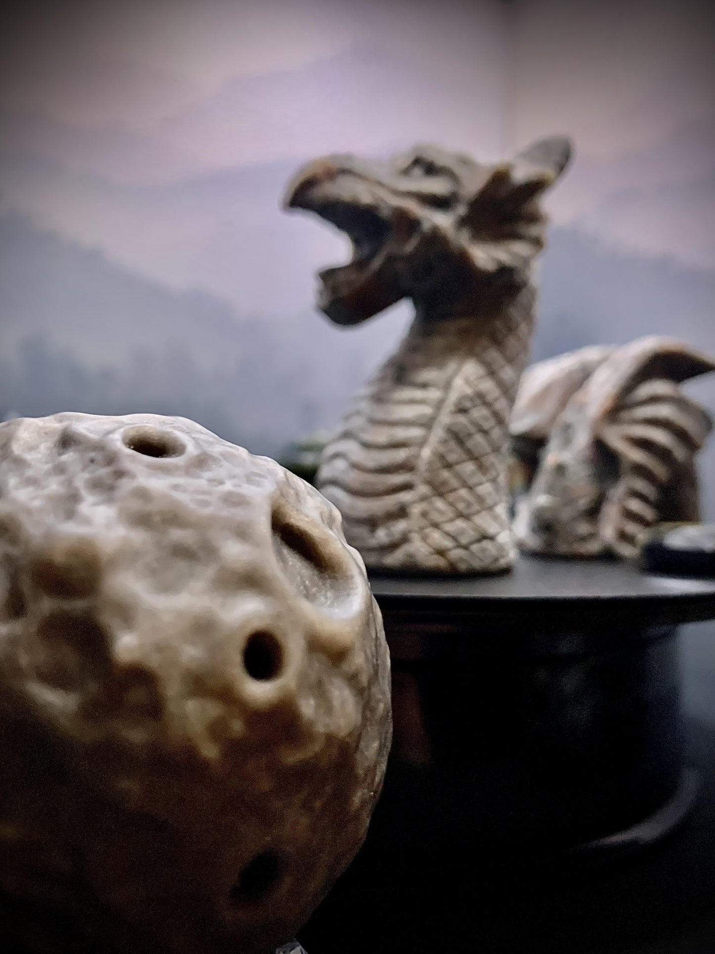 Sliver Sheen Obsidian Moon Sphere