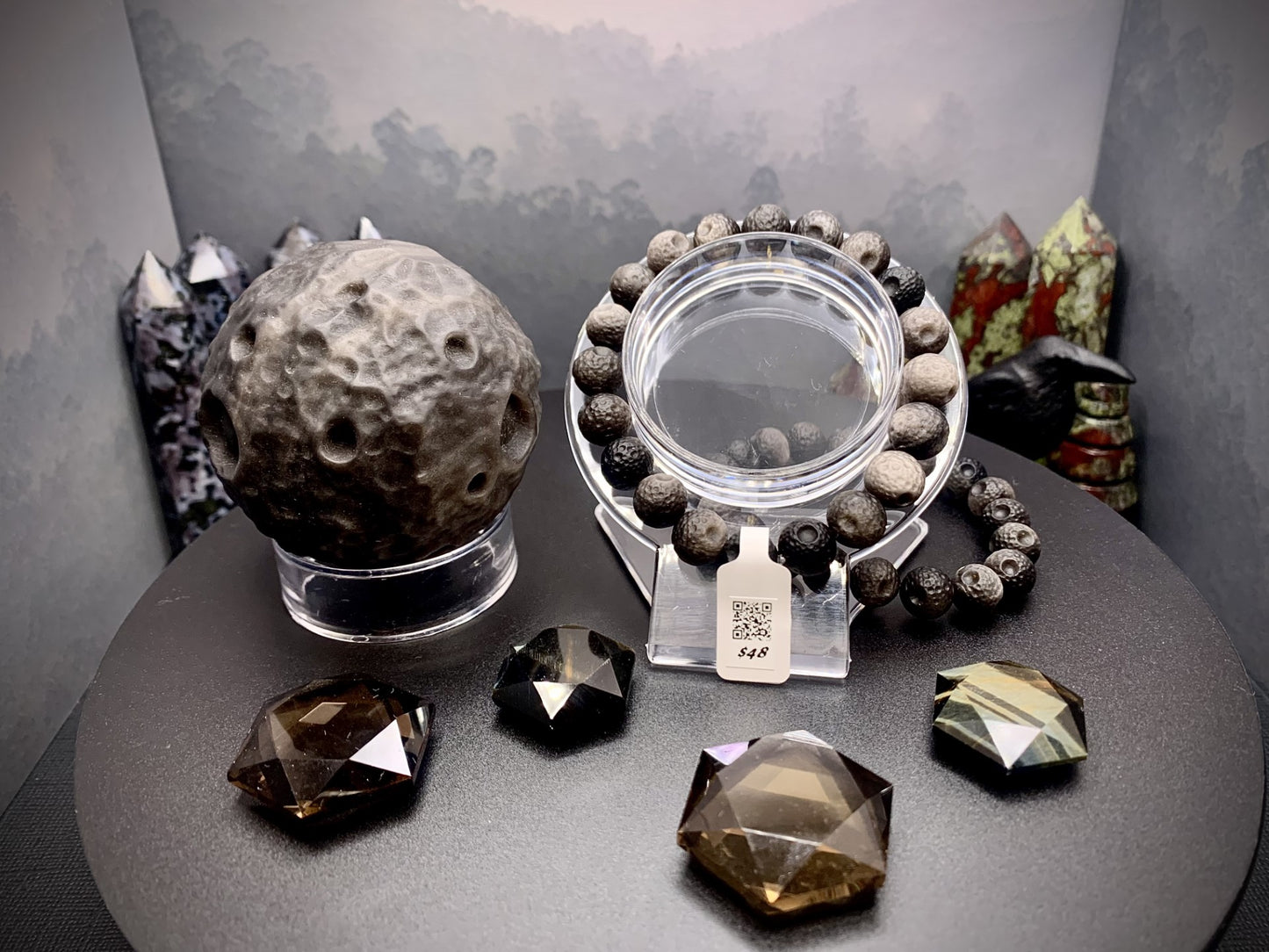 Silver-Sheen Obsidian Bracelet 9-10mm