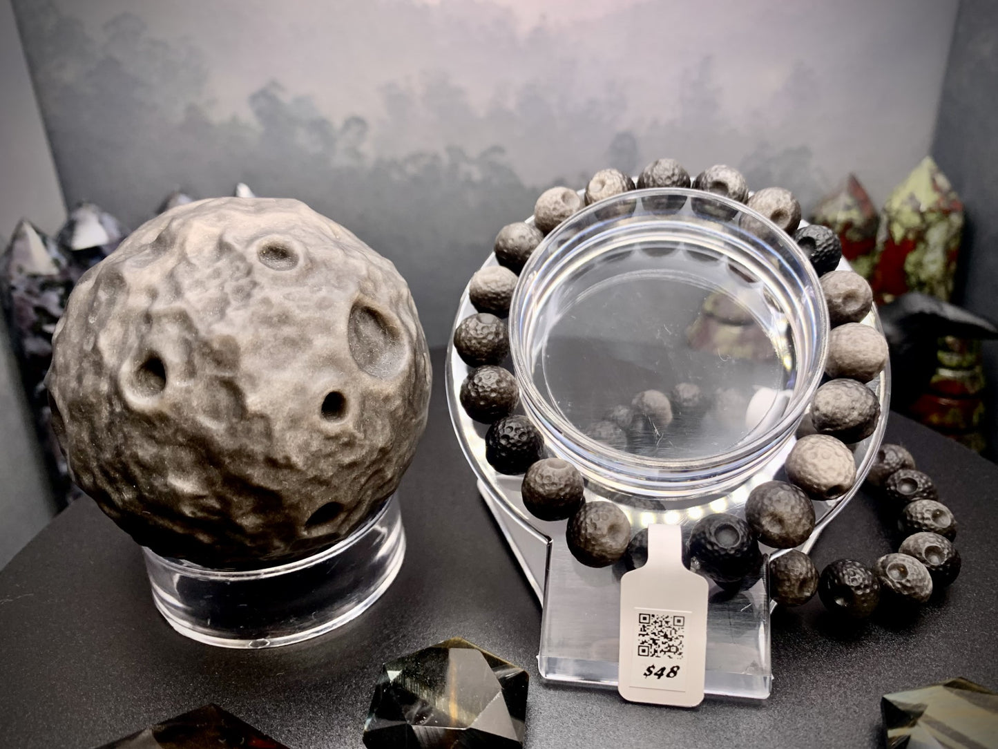 Silver-Sheen Obsidian Bracelet 9-10mm