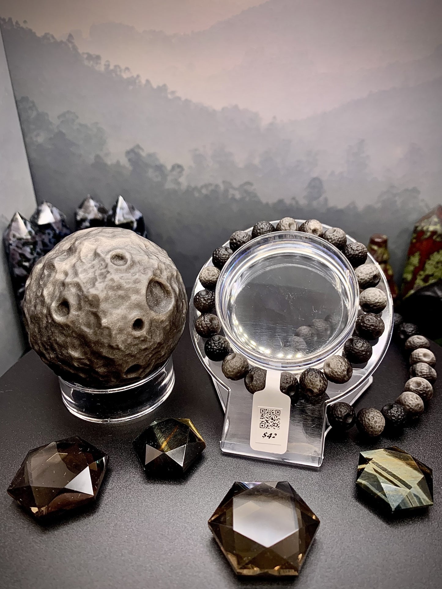 Silver-Sheen Obsidian Bracelet 9-10mm