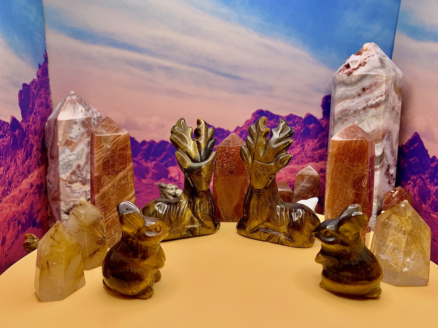 Tiger’s Eye Deer Carving