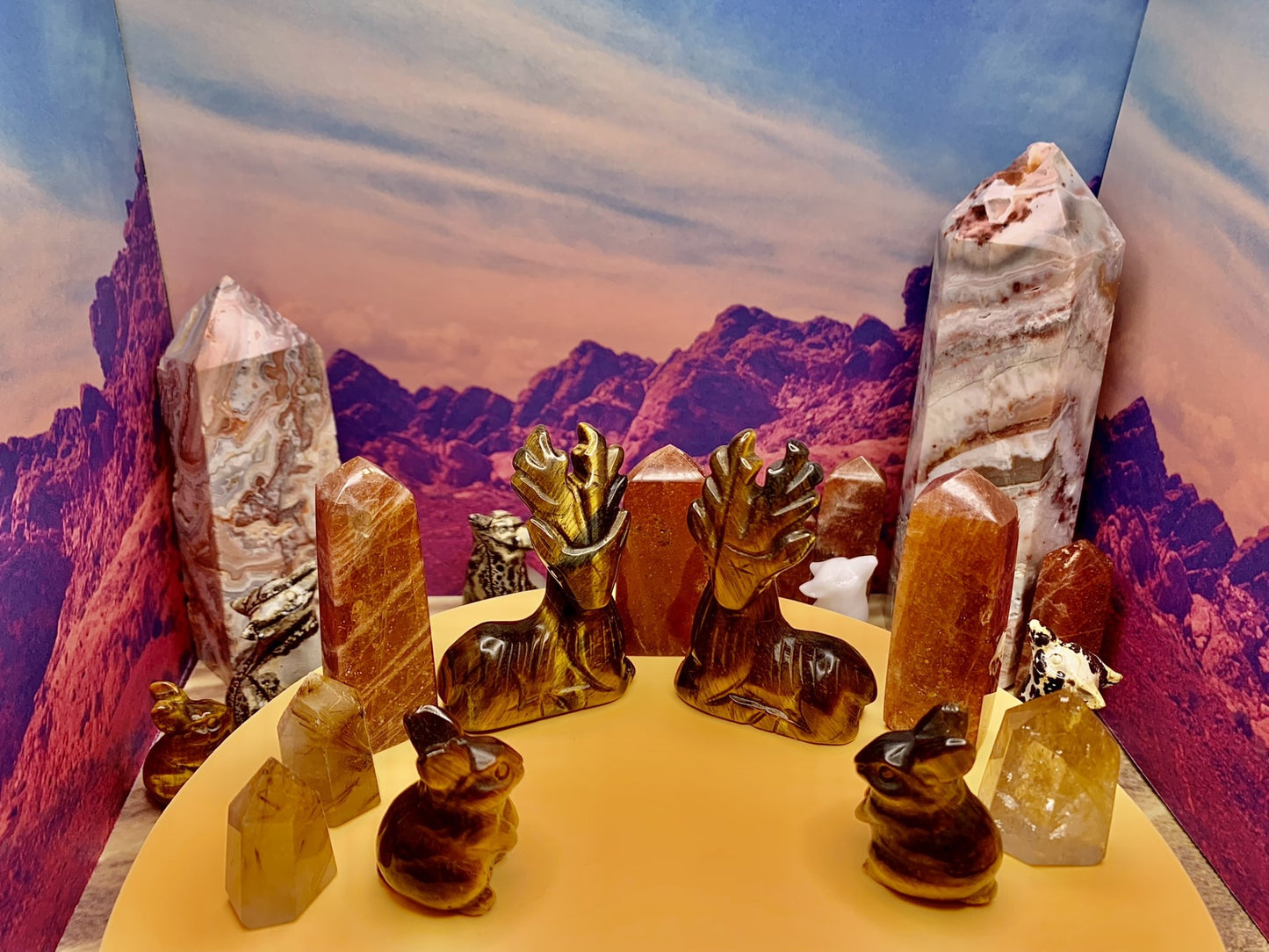 Tiger’s Eye Deer Carving