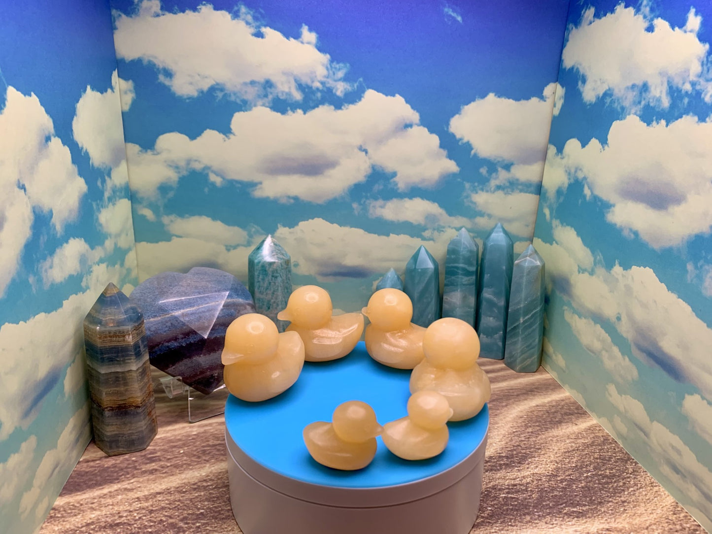 Yellow Calcite Rubber Ducky Carving