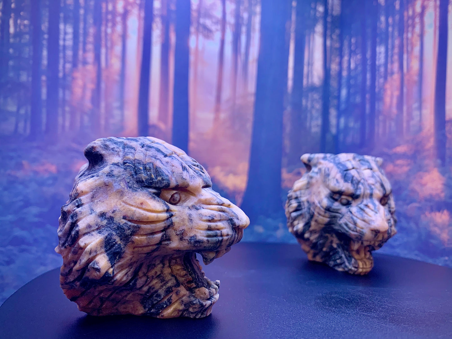 Tiger-Skin Jasper Tiger Face Carving