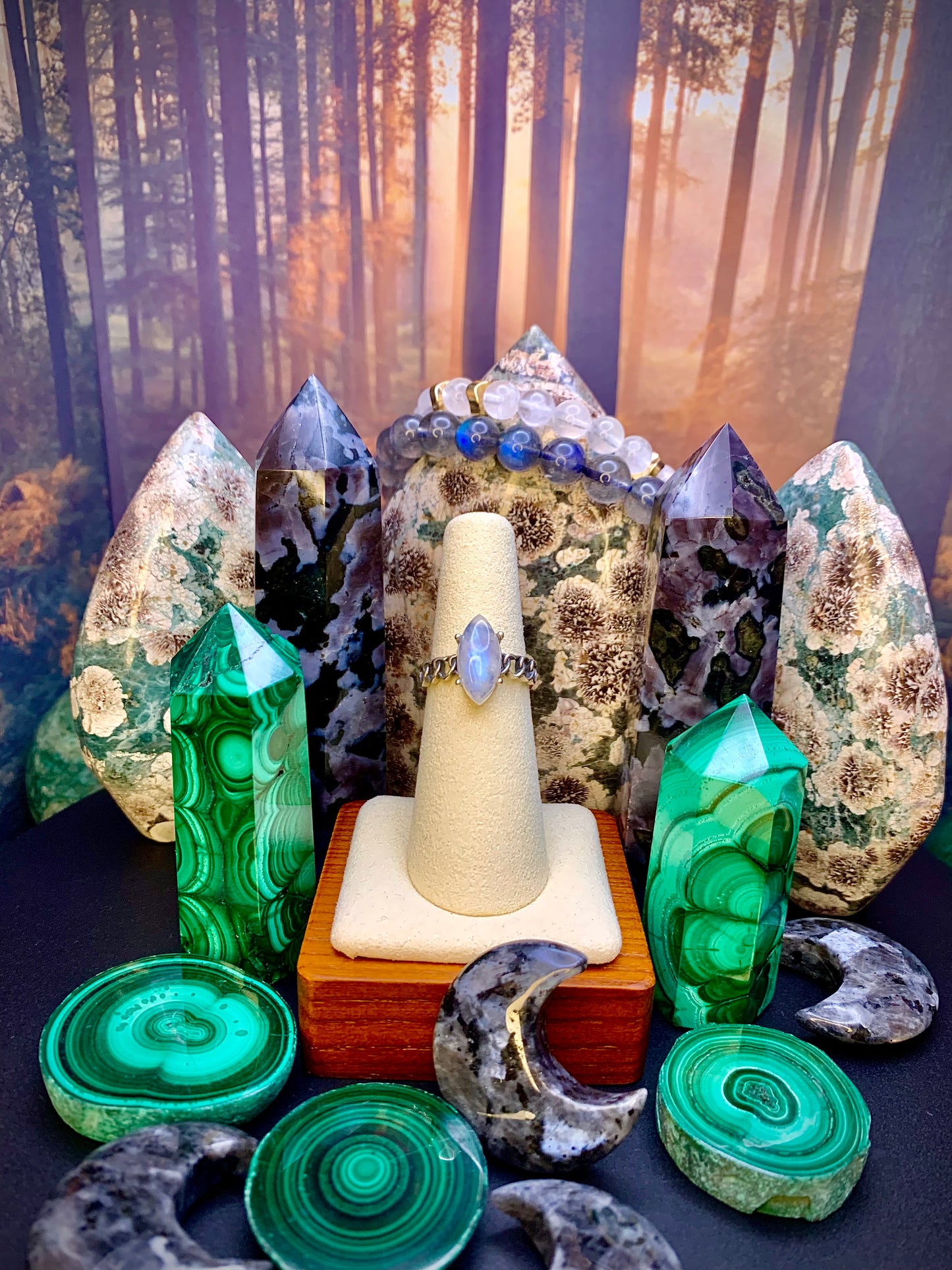 MoonStone Marquee Cut Ring in Sterling Silver *Adjustable*